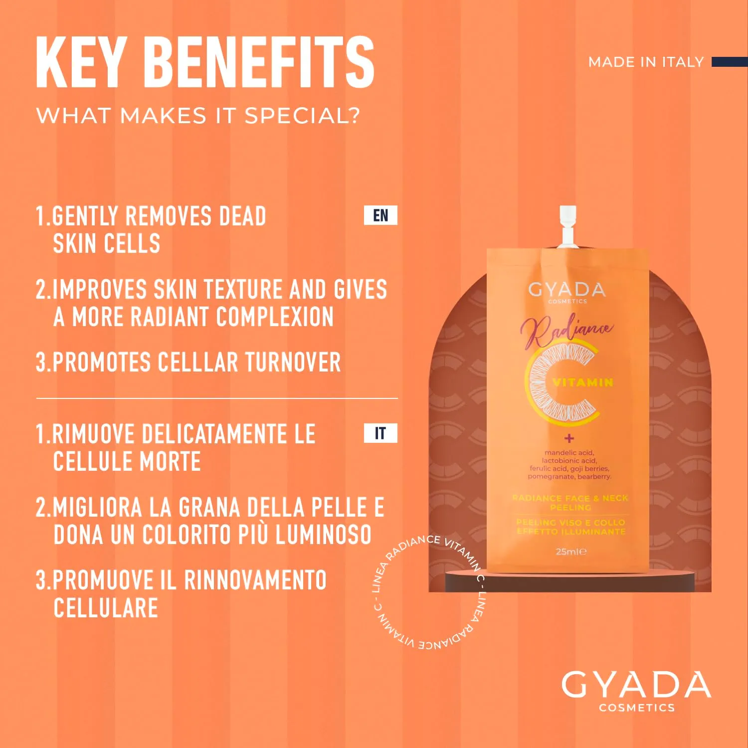 Gyada Cosmetics Radiance Peeling viso collo 25 ml vitamina C