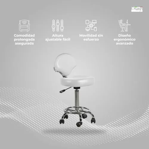 Postquam Italian Design Ferrara sgabello parrucchiere bianco regolabile
