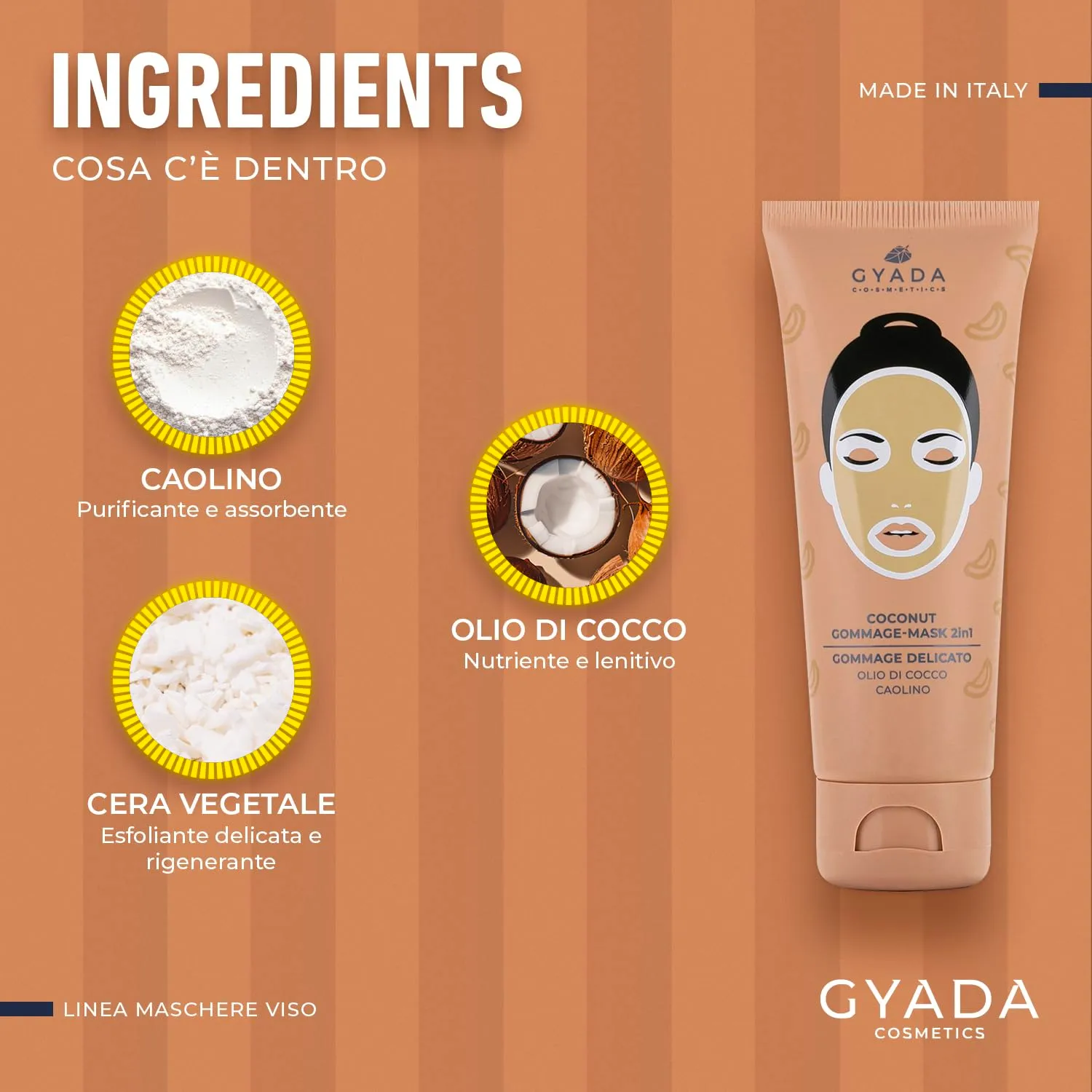 Gyada Coconut Scrub Viso maschera 2 in 1 75 ml purificante