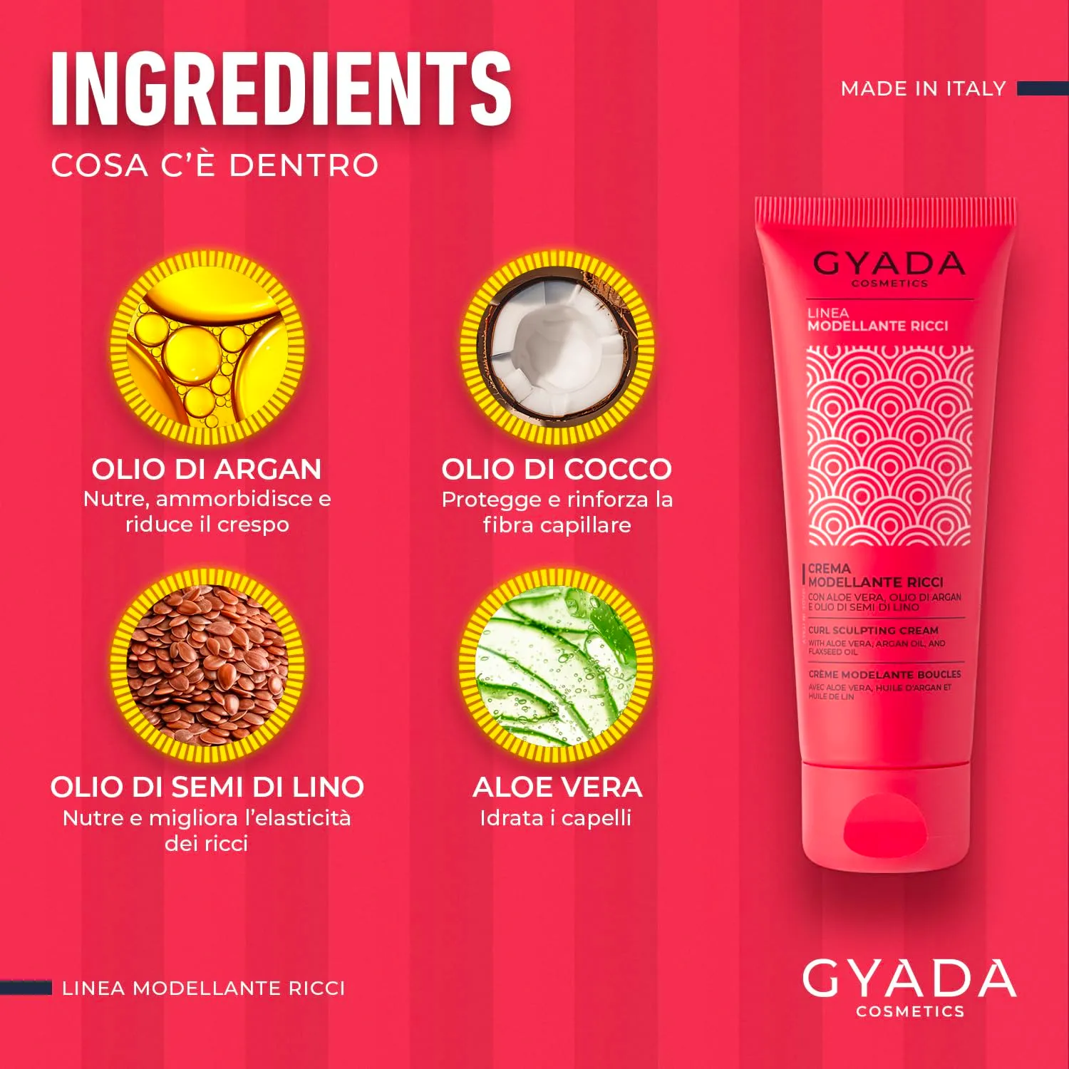 Gyada Modellante Ricci Crema Capelli 75 ml anticrespo