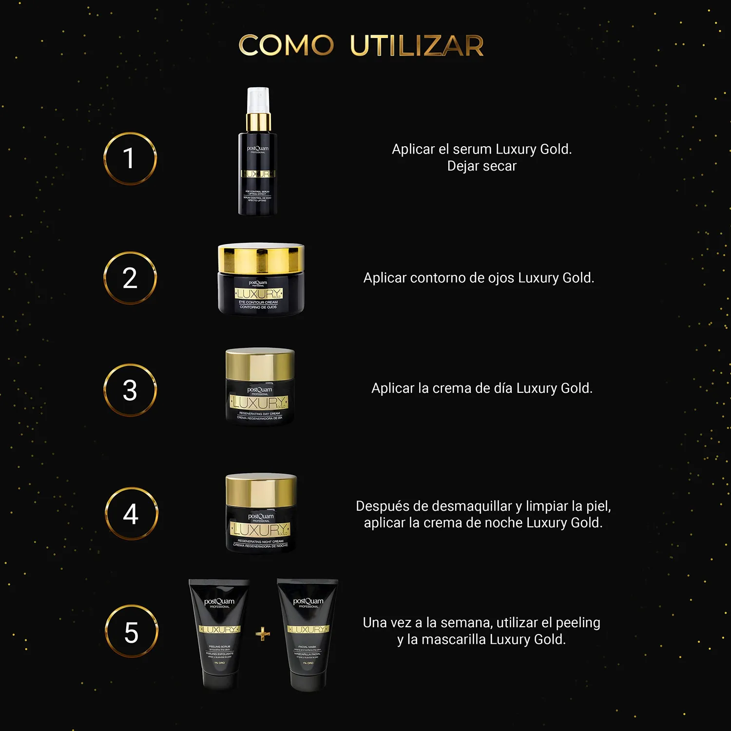 Postquam Luxury Gold Crema Notte Rigenerante Oro 50 ml