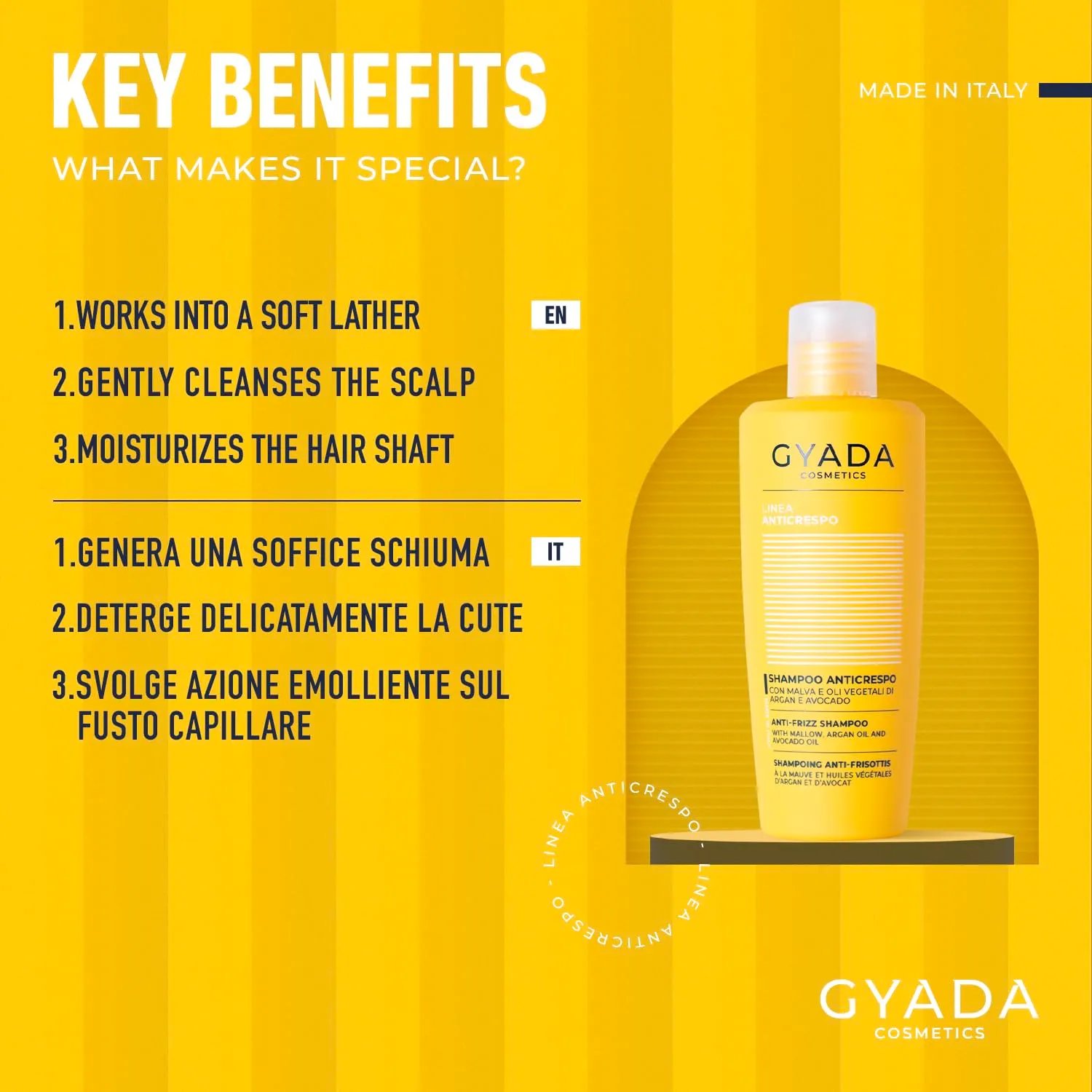 Gyada Anticrespo Shampoo Capelli 250ml Argan