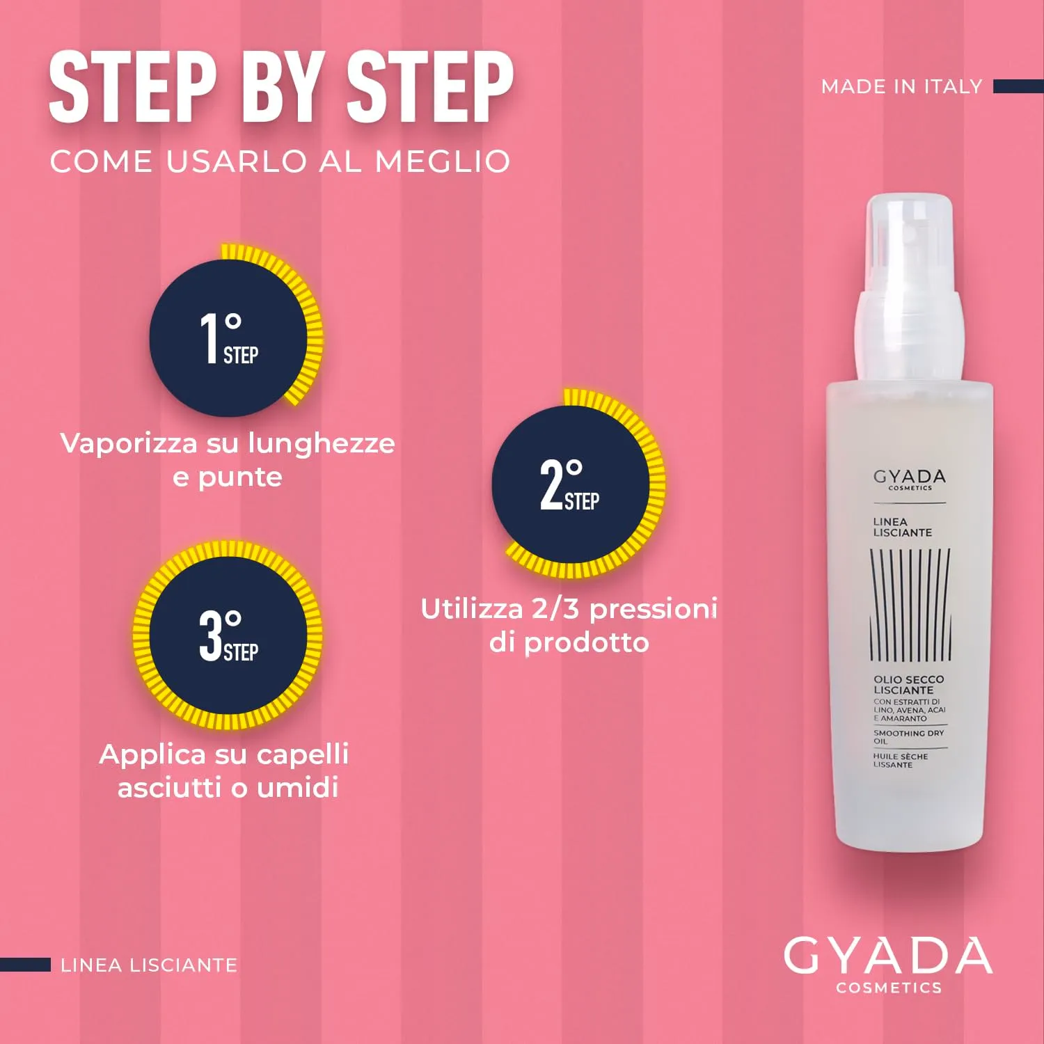 Gyada Lisciante olio secco capelli 50 ml anticrespo leggero