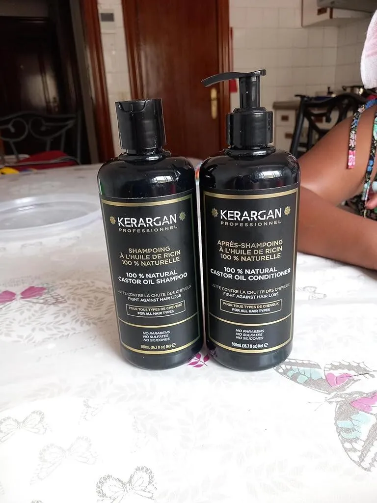 Kerargan Ricino Kit Capelli Shampoo Balsamo 1000 ml Rinforzante