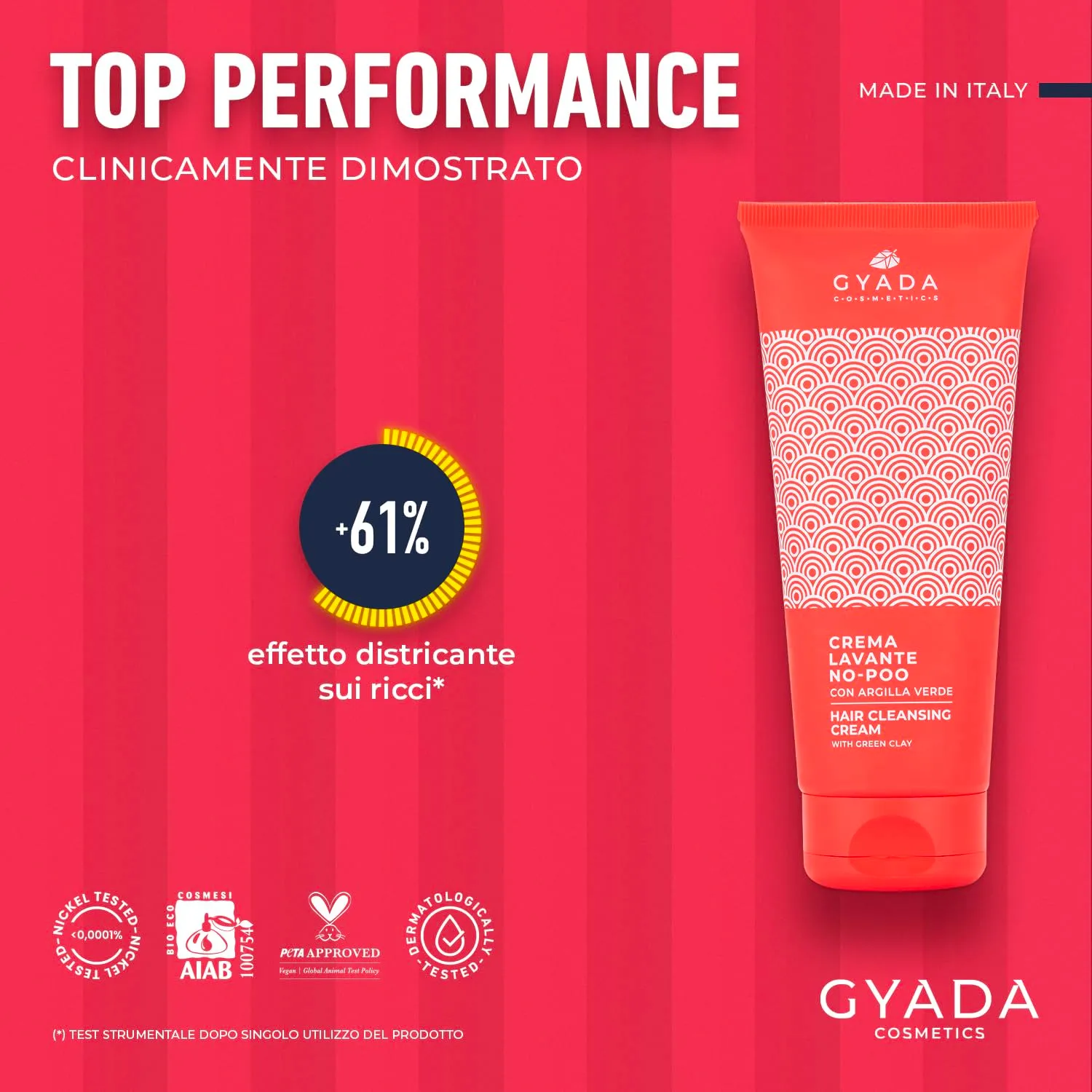 Gyada Modellante Ricci crema lavante No-Poo 200 ml argilla verde