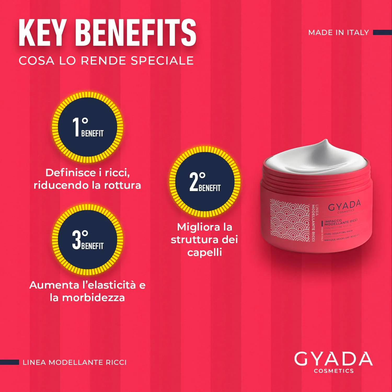 Gyada Modellante Ricci Impacco Capelli 250 ml Proteine Vegetali