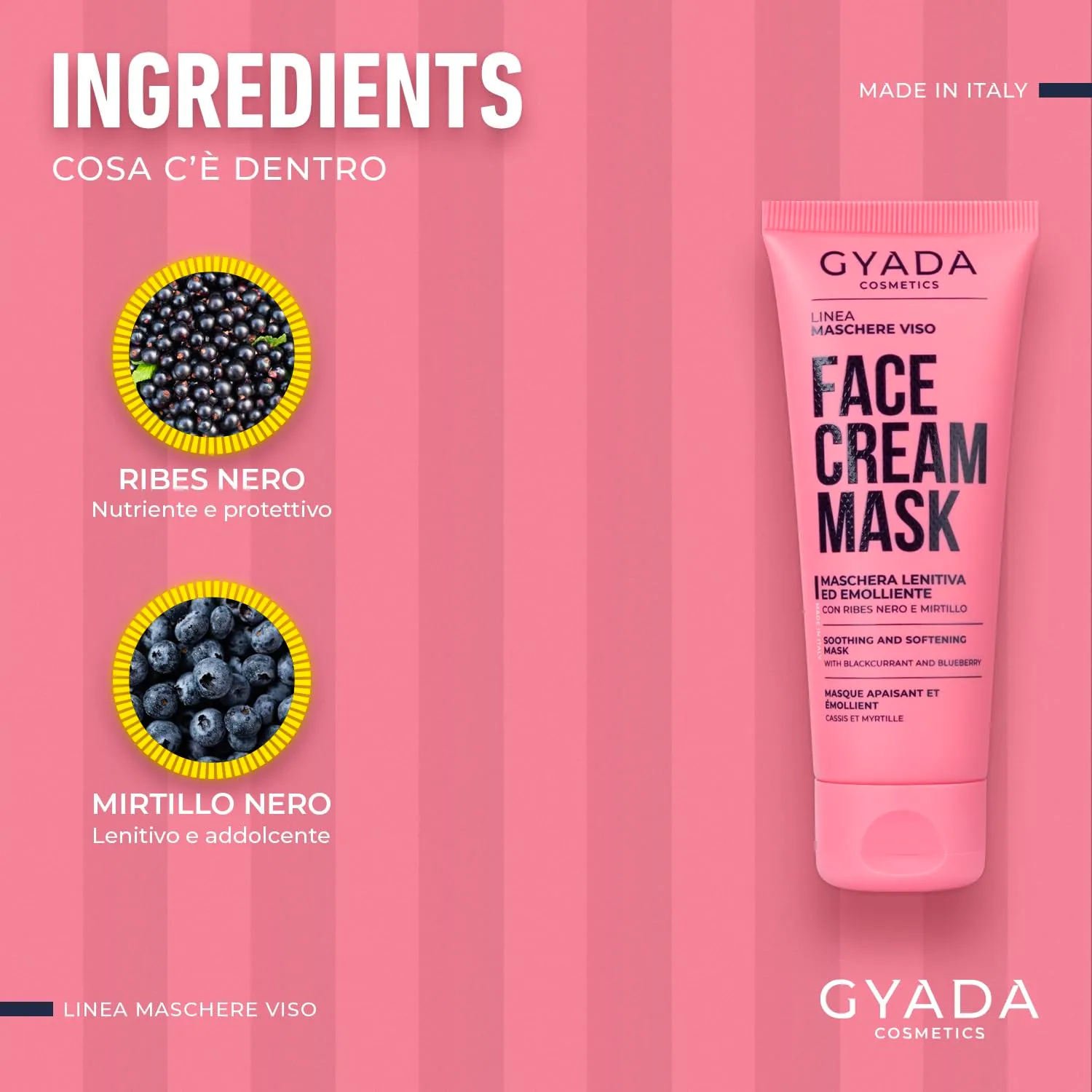 Gyada Cosmetics Maschera Viso Lenitiva ed Emolliente 75 ml pelli secche