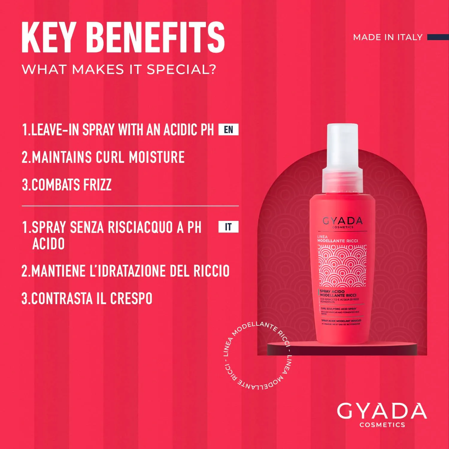 Gyada Linea Modellante Ricci spray acido 125 ml anticrespo
