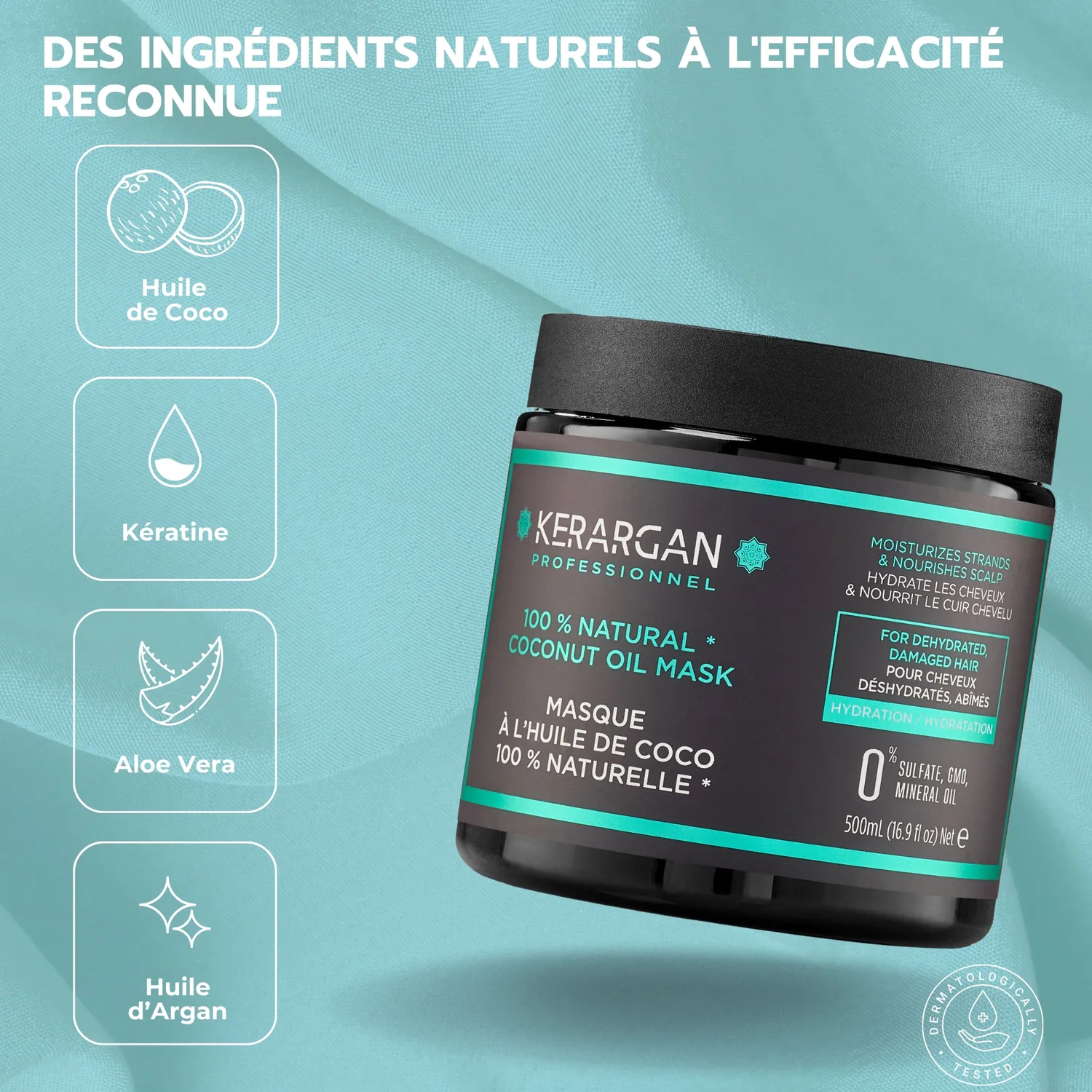 Kerargan Coco Maschera Capelli 500 ml nutrizione riparatrice