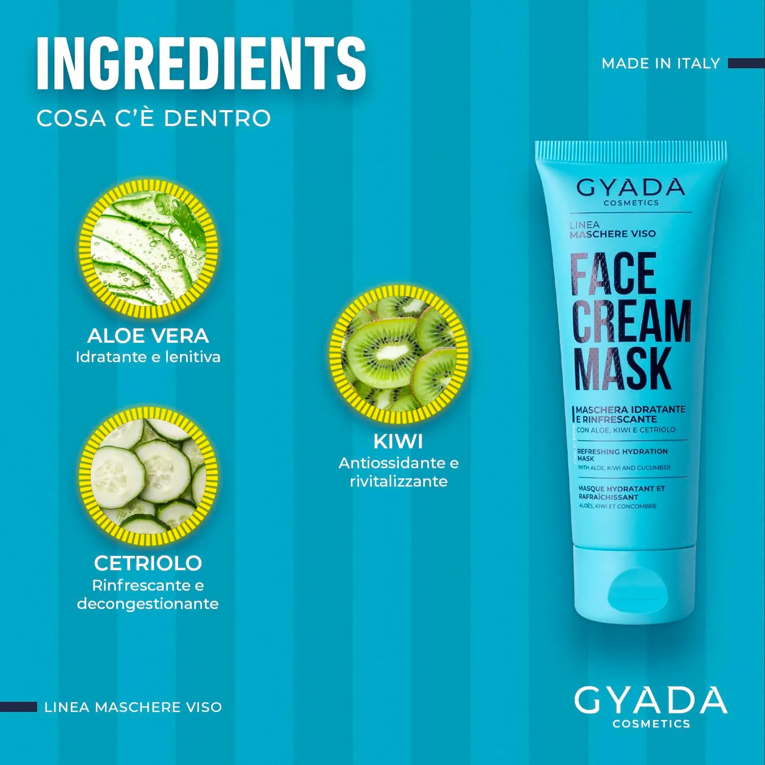 Gyada Cosmetics Maschera Viso Crema Idratante 75 ml Acido Ialuronico