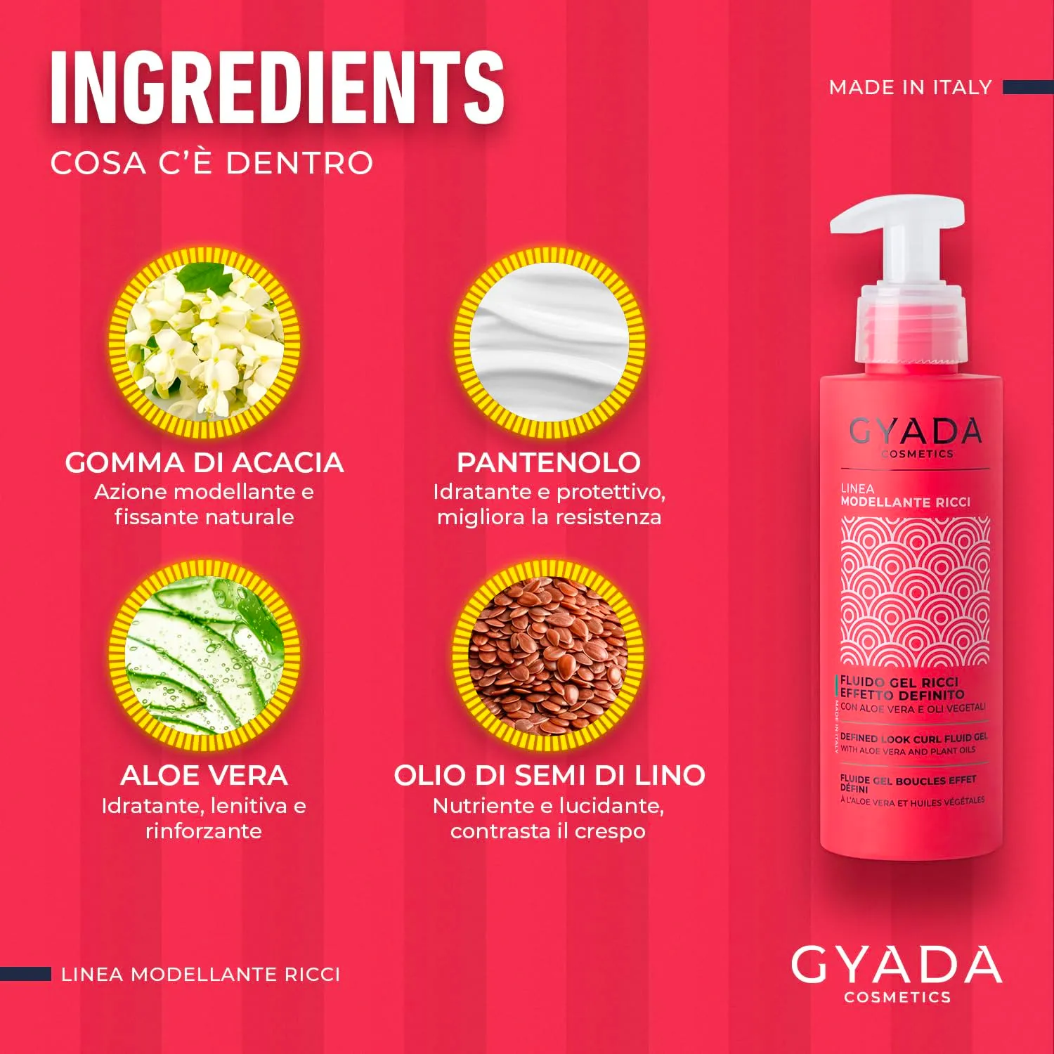 Gyada Modellante Ricci fluido gel capelli 150ml definito naturale