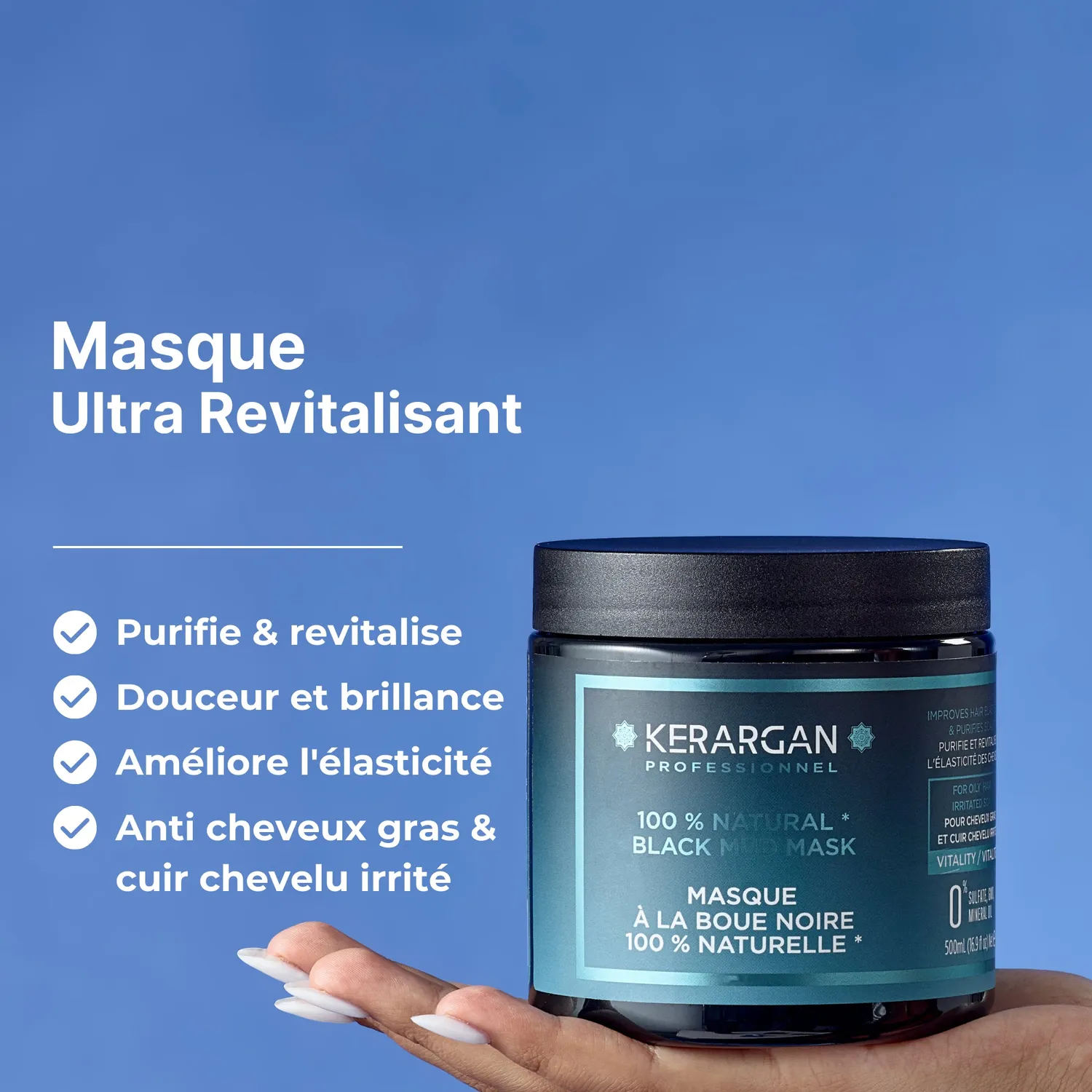 Kerargan Boue Noire Maschera Capelli 500 ml Fango