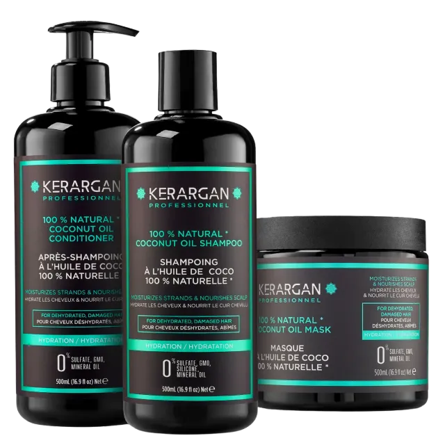 Kerargan Coco Trio Capelli 1500 ml 3 Pezzi Cocco