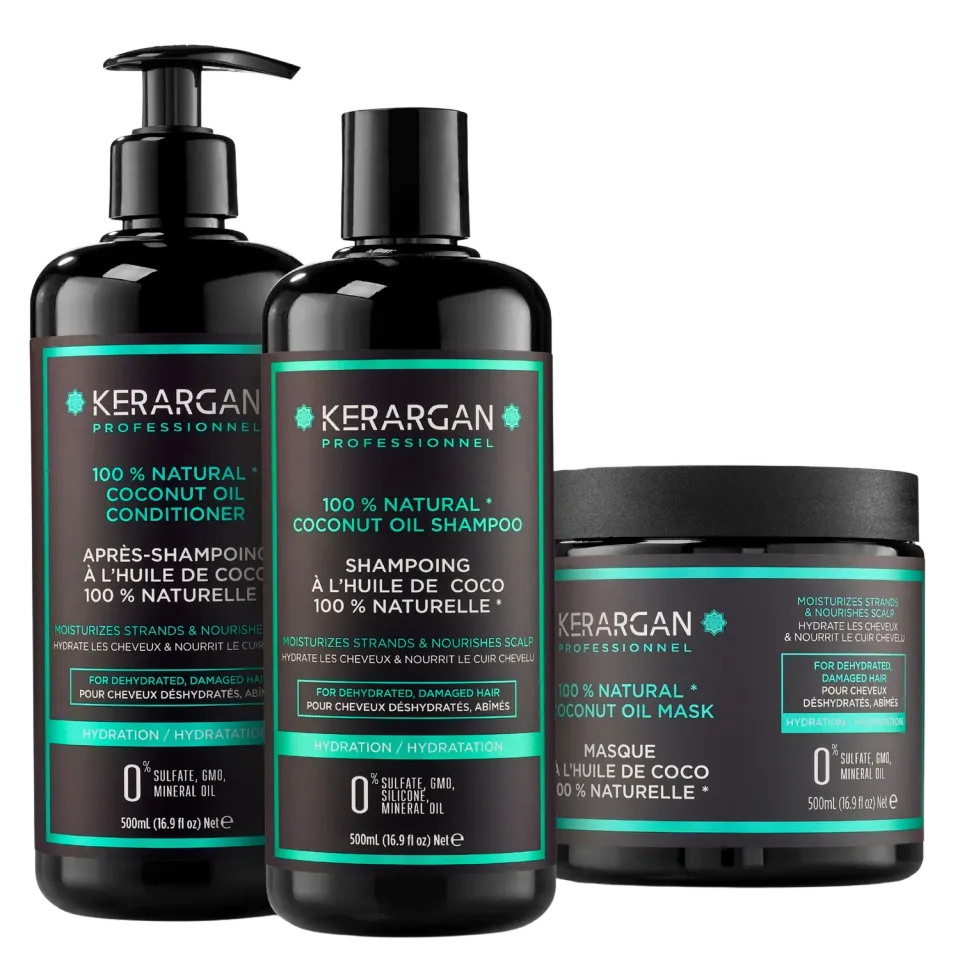 Kerargan Coco Trio Capelli 1500 ml 3 Pezzi Cocco