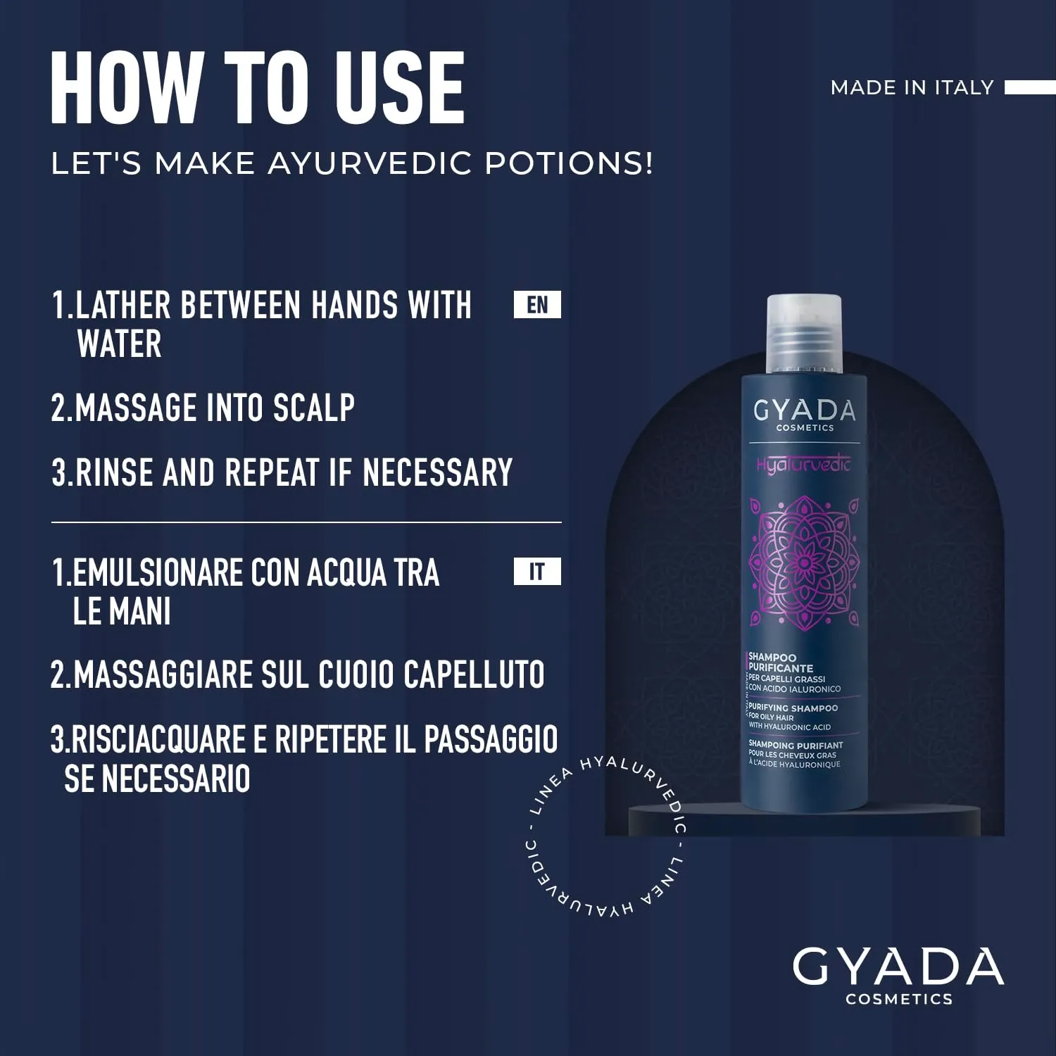 Gyada Hyalurvedic Shampoo Purificante 200 ml Anticrespo