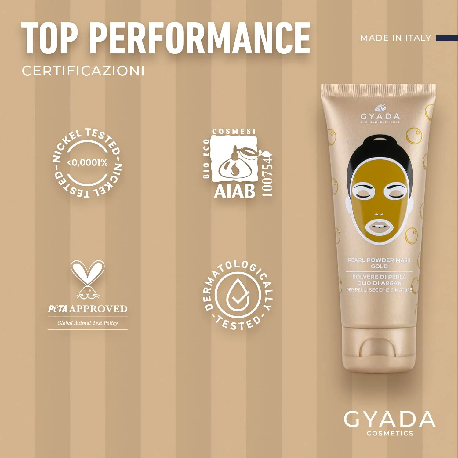Gyada Pearl Powder Mask Gold maschera viso 75ml perla