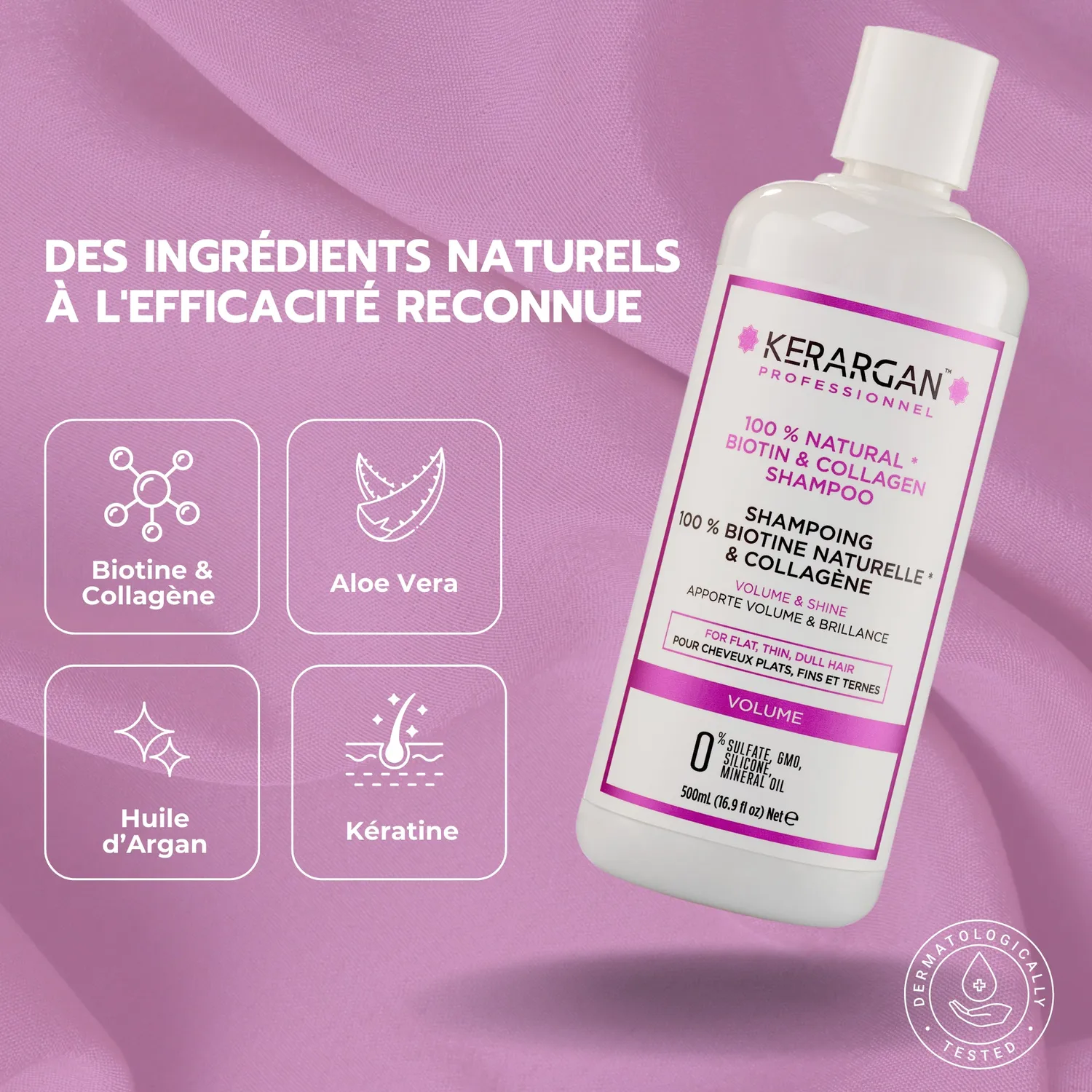 Kerargan Biotina Collagene Shampoo volume 500ml capelli fini