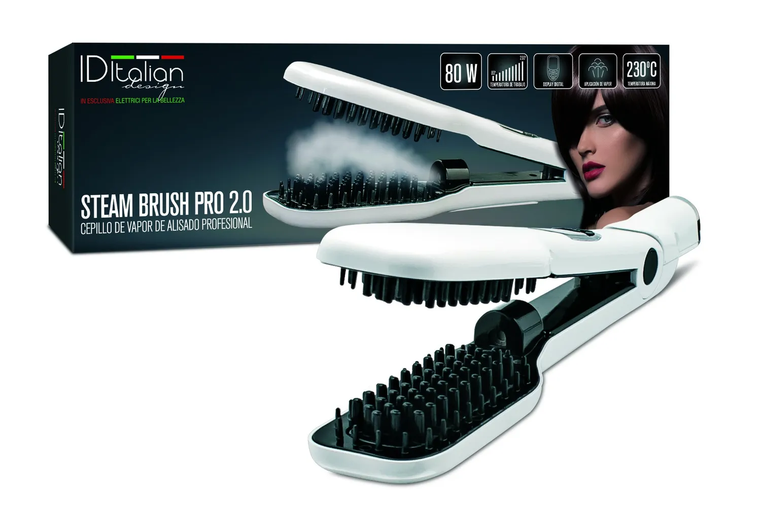 Postquam Italian Design Steam Blush Pro 2.0 spazzola vapore 80W bianca