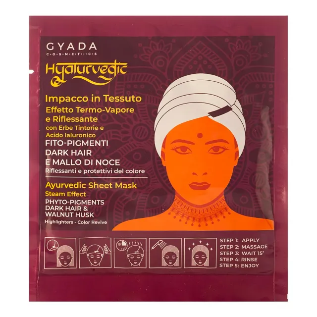 Gyada Cosmetics Hyalurvedic Dark Hair maschera cuffia 60 ml castani