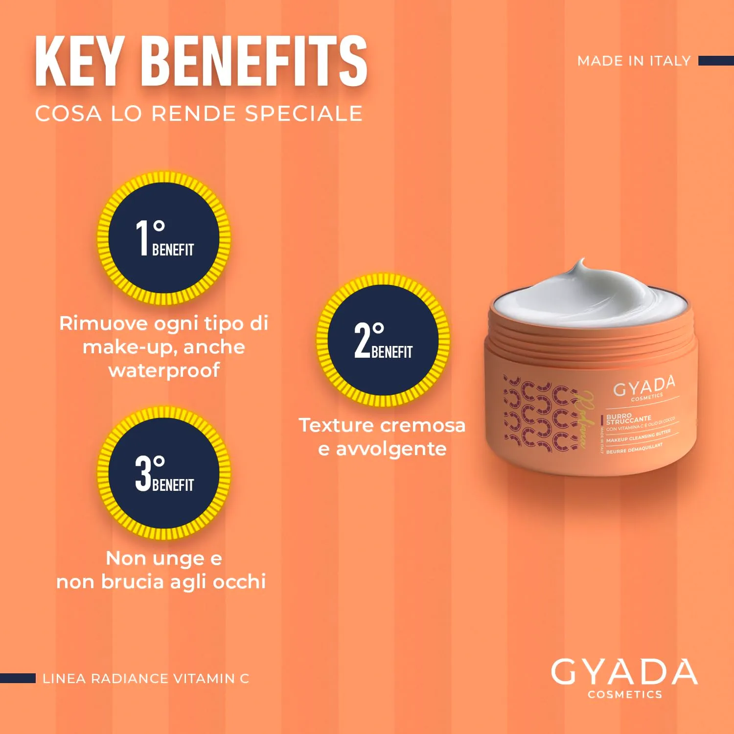 Gyada Radiance burro struccante 200 ml waterproof vitamina C