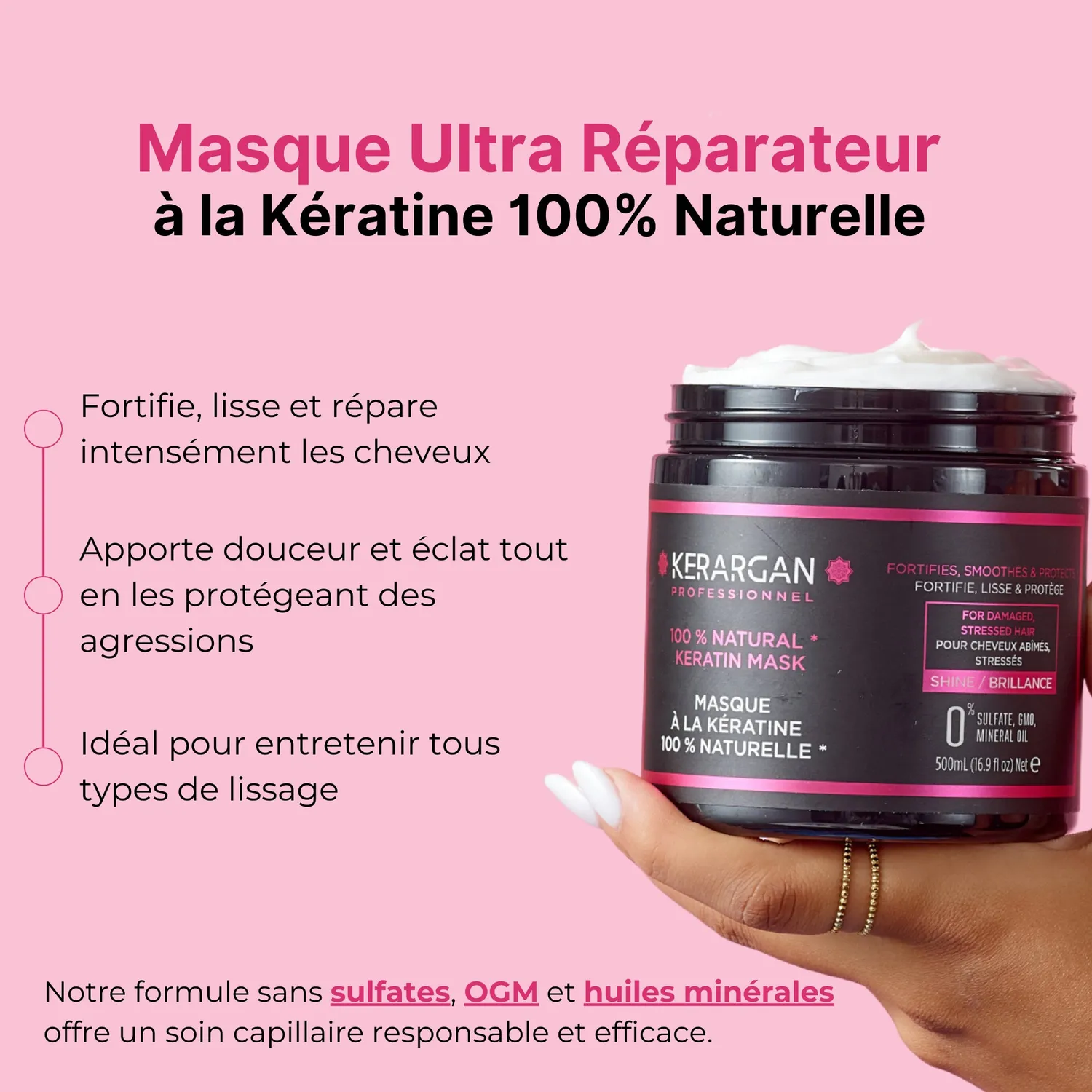 Kerargan Keratine Lisciante maschera capelli 500ml idratante