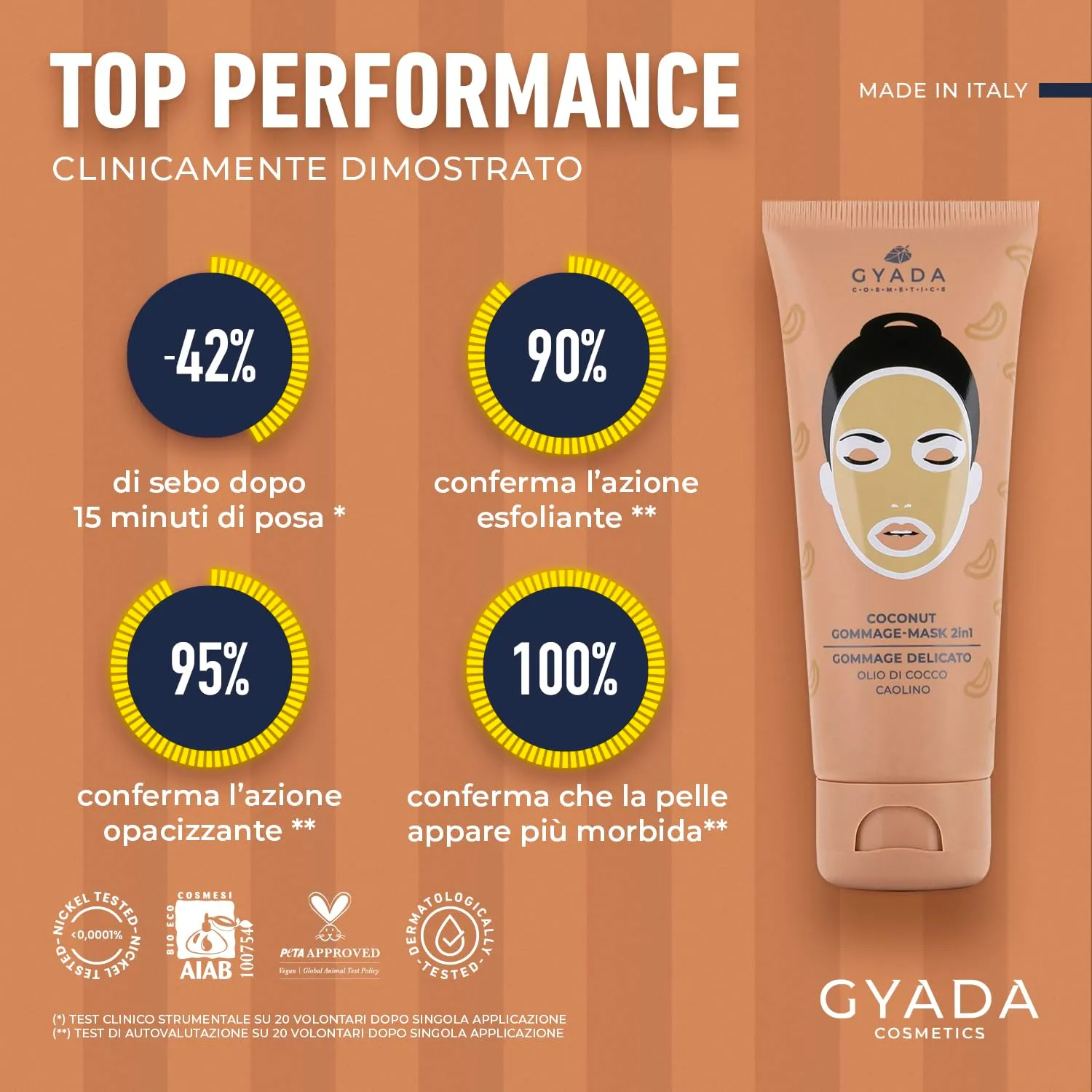 Gyada Coconut Scrub Viso maschera 2 in 1 75 ml purificante
