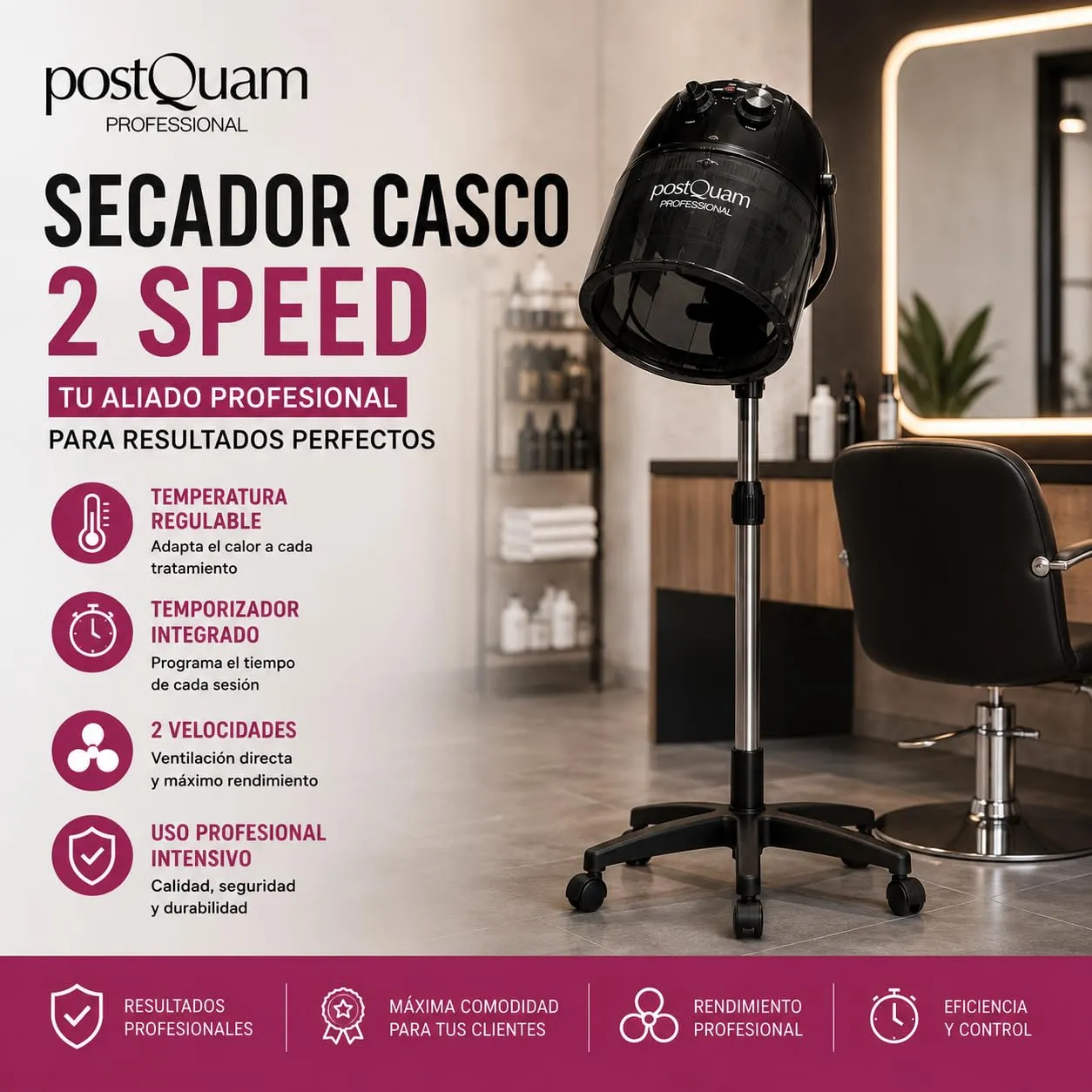 Postquam Helmet casco asciugacapelli 1000W con stativo