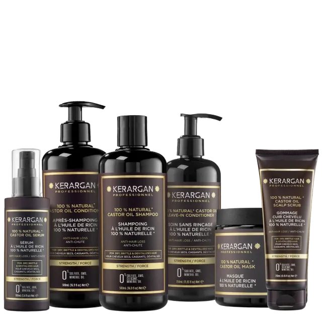 Kerargan Ricin kit capelli olio di ricino 6 pezzi 2250 ml