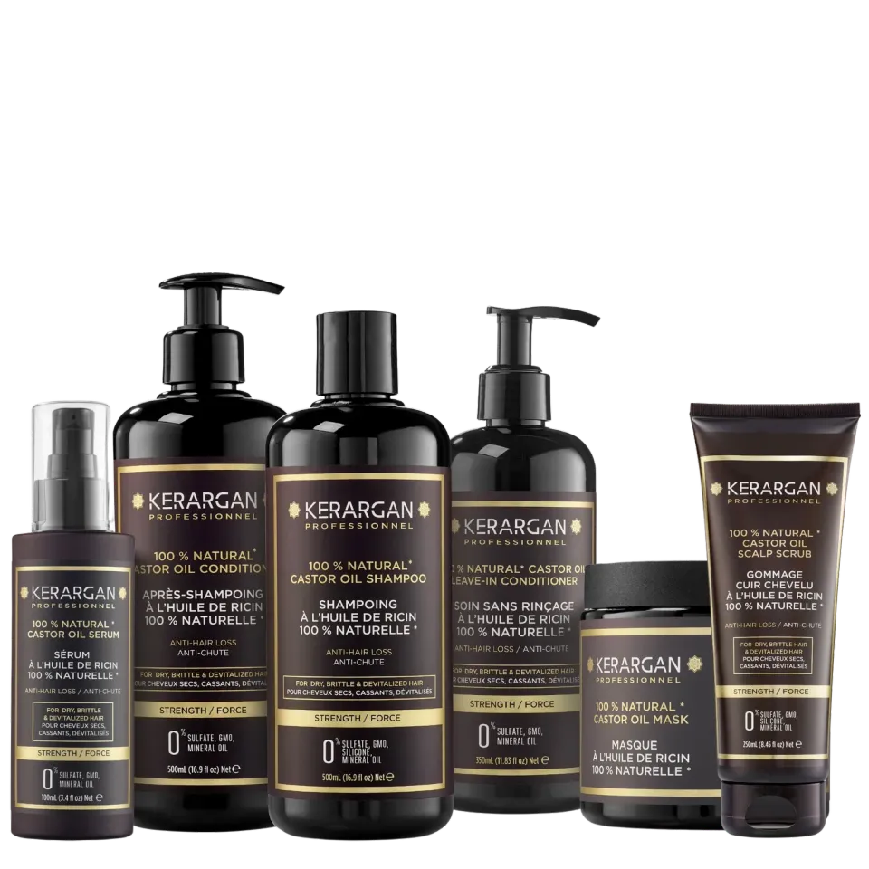 Kerargan Ricin kit capelli olio di ricino 6 pezzi 2250 ml