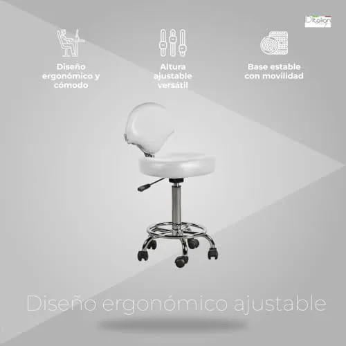 Postquam Italian Design Ferrara sgabello parrucchiere bianco regolabile