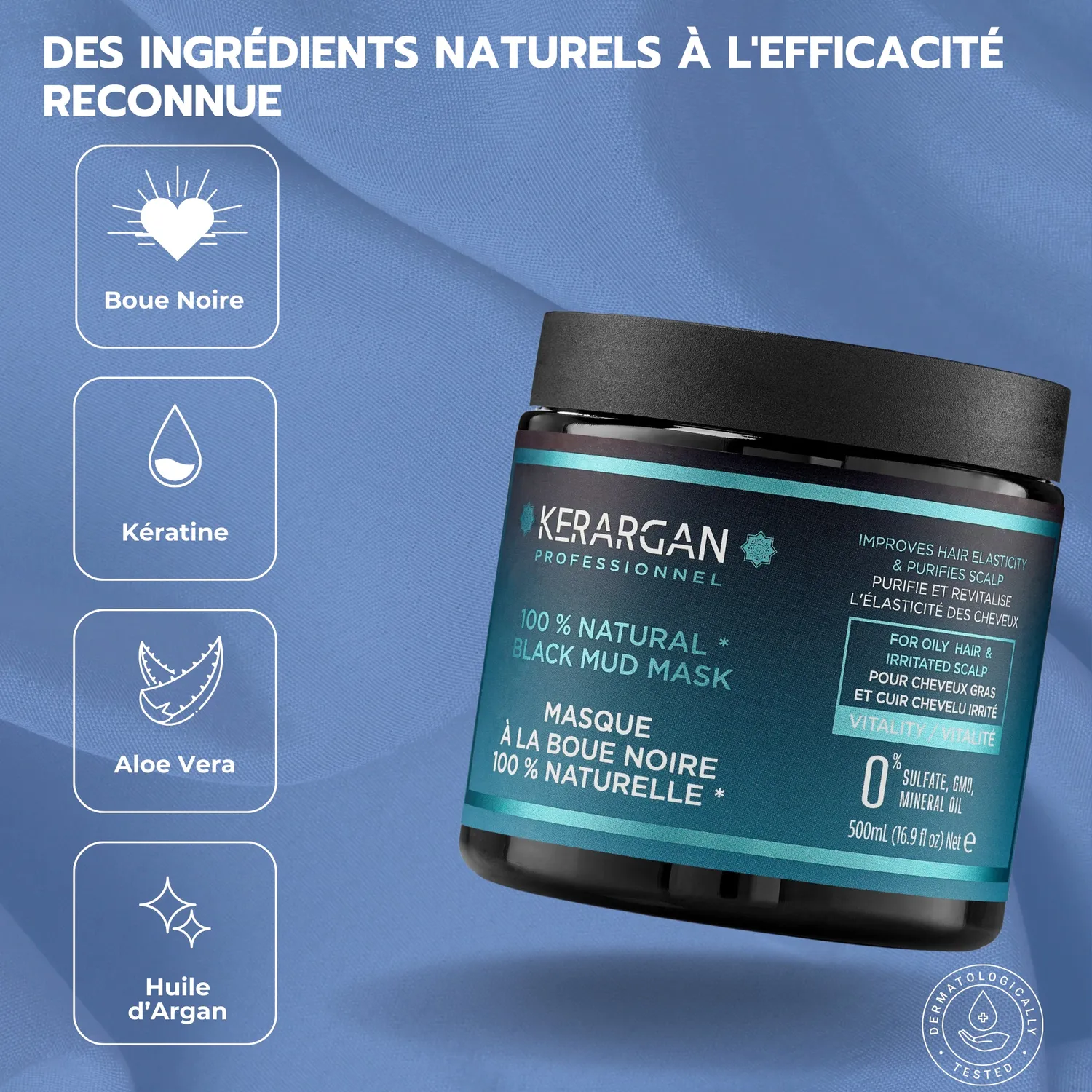 Kerargan Boue Noire Maschera Capelli 500 ml Fango