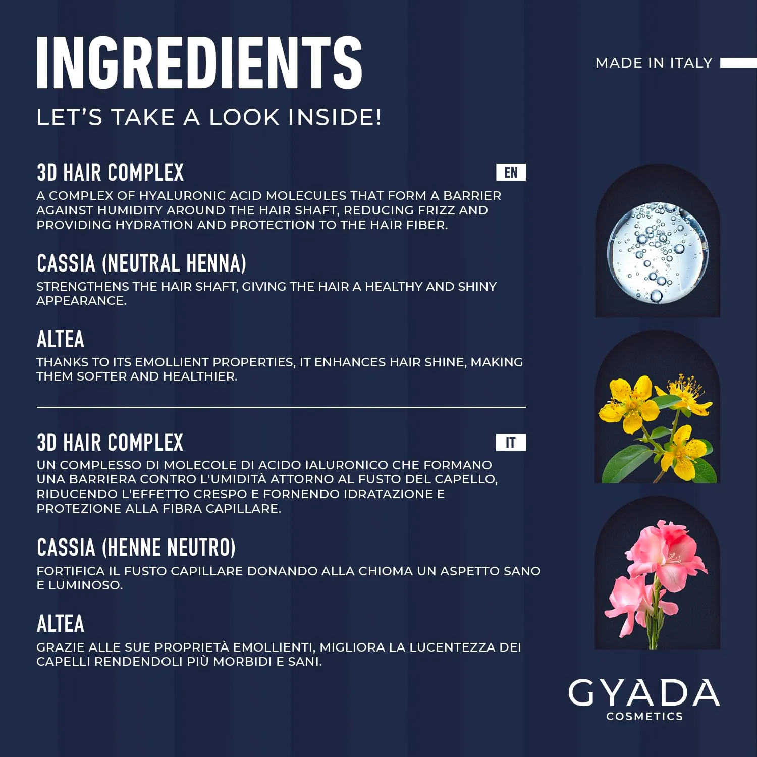 Gyada Hyalurvedic impacco capelli in cuffia 60 ml idratante