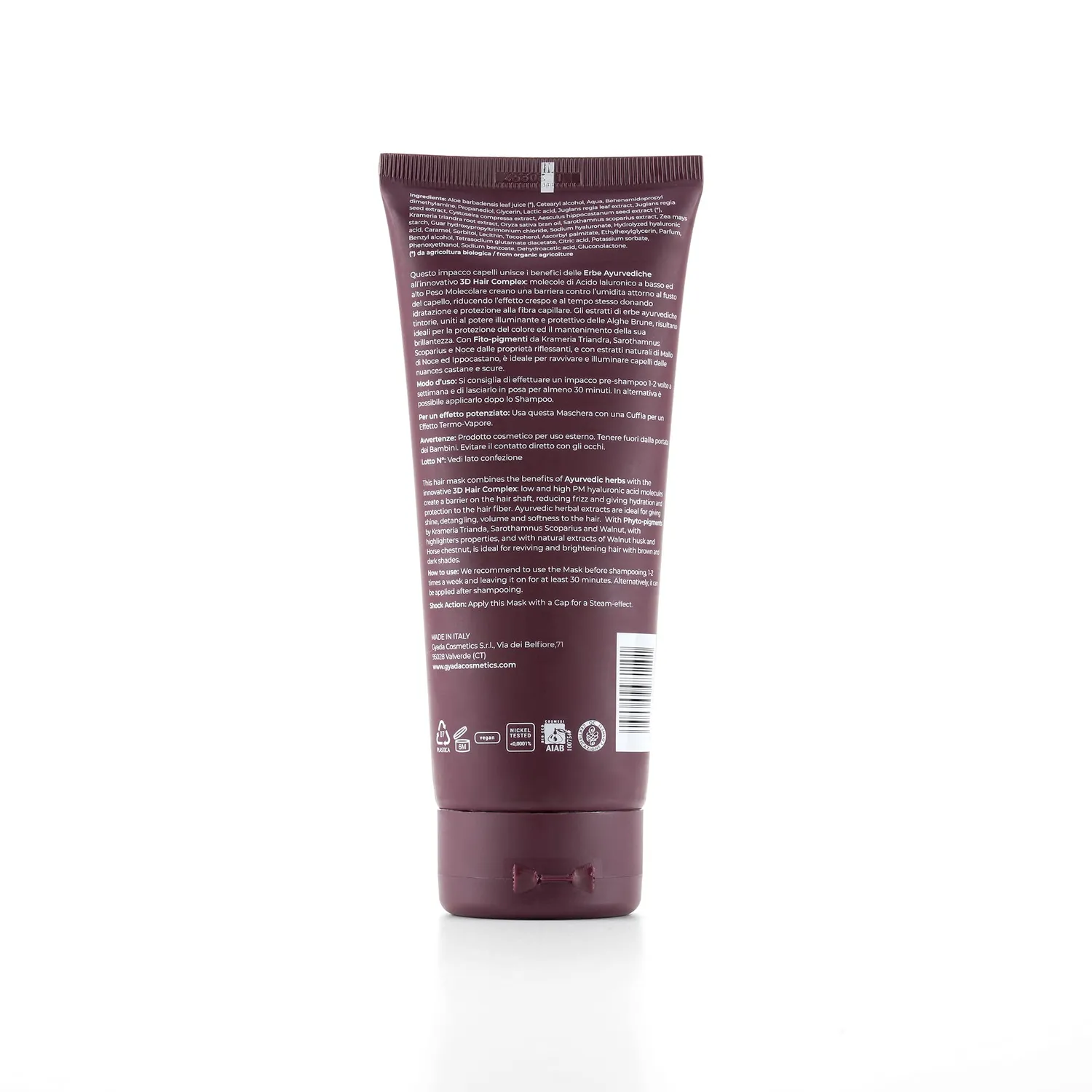 Gyada Hyalurvedic Dark Hair impacco capelli castani 200 ml riflessante