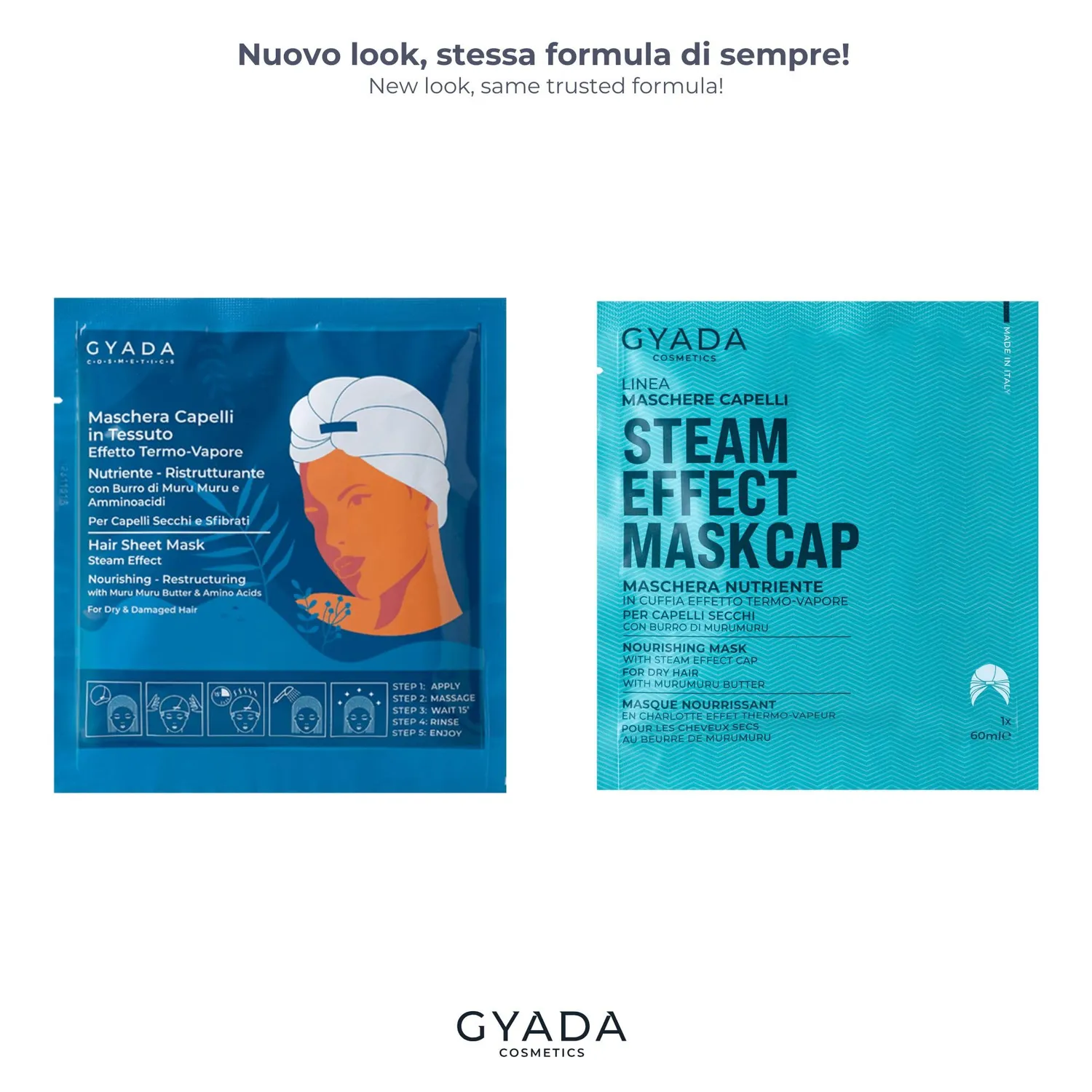 Gyada Maschera Capelli Tessuto Cuffia Termica 60 ml Lino Malva