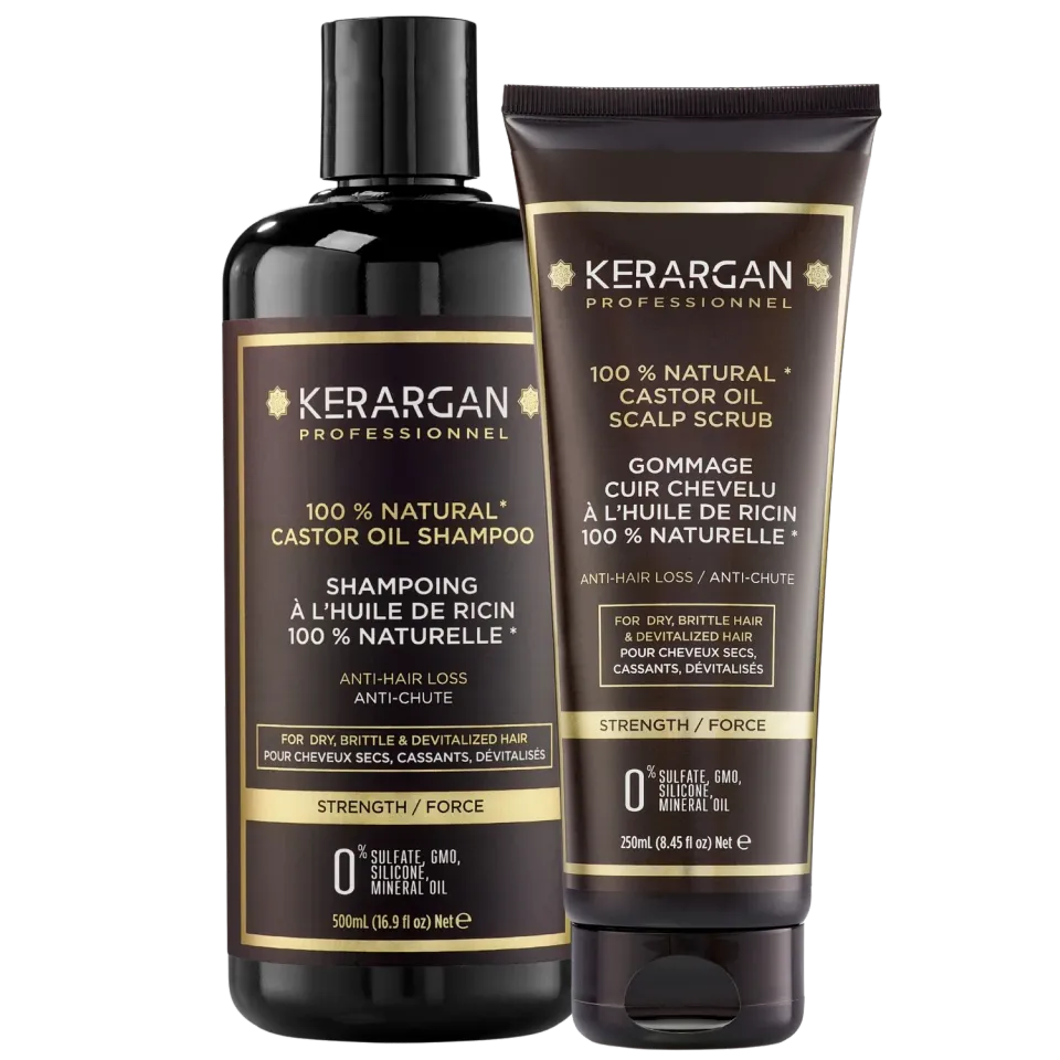 Kerargan Ricin Kit Detox Capelli 750 ml shampoo e scrub