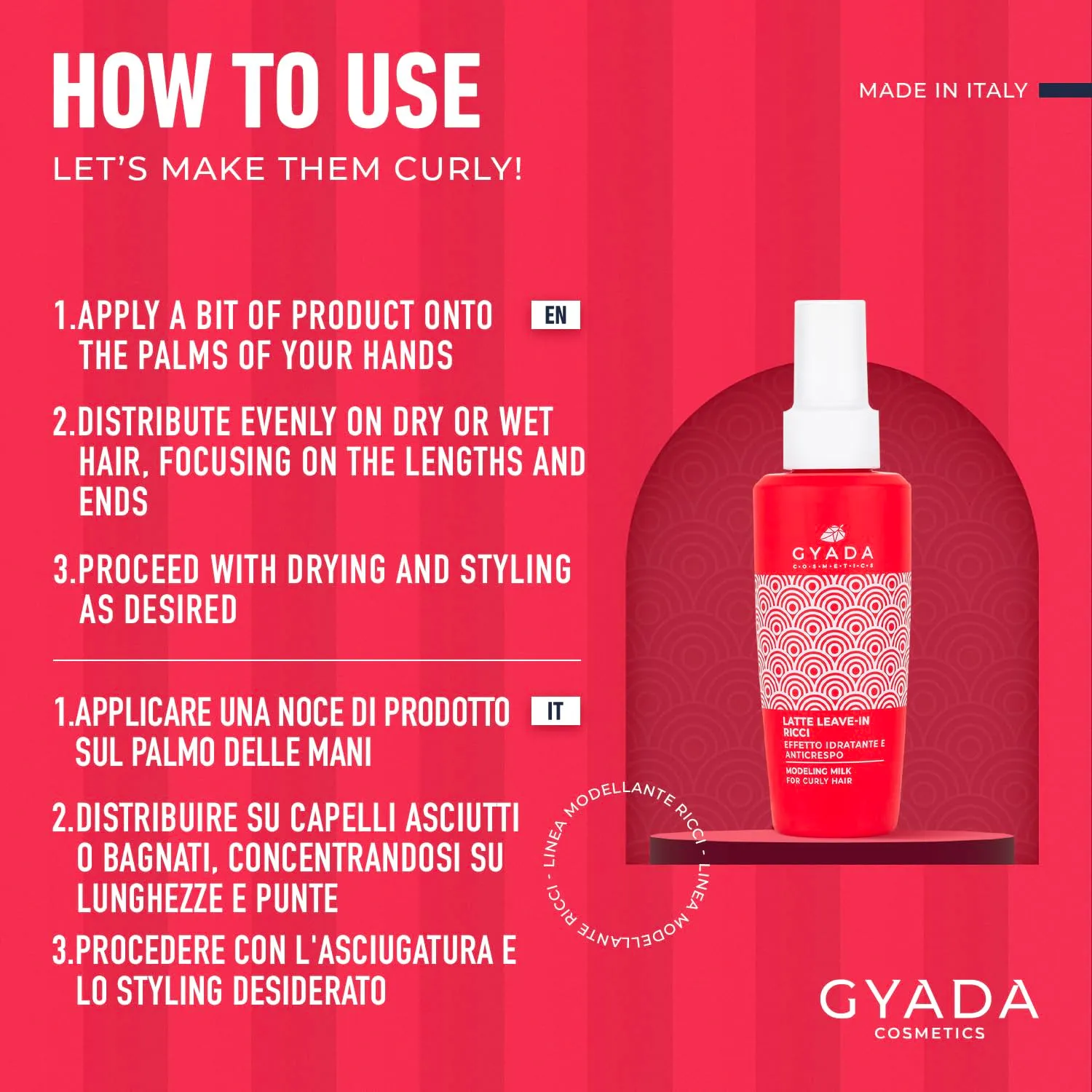 Gyada Modellante Ricci Latte Leave-in capelli ricci 125 ml idratante