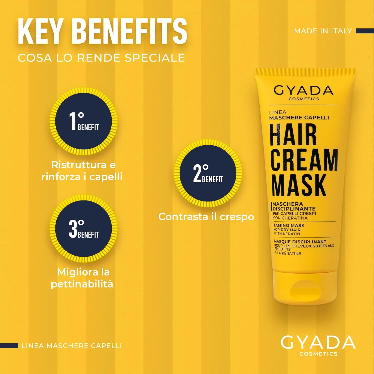 Gyada maschera capelli disciplinante 200 ml avena cheratina
