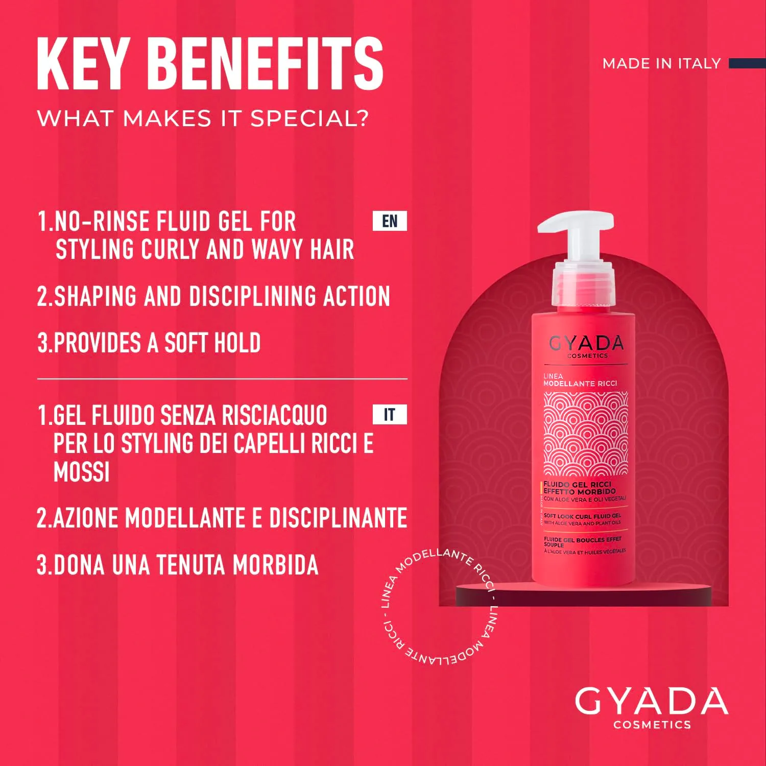 Gyada Modellante Ricci Fluido Gel capelli ricci 150 ml morbido