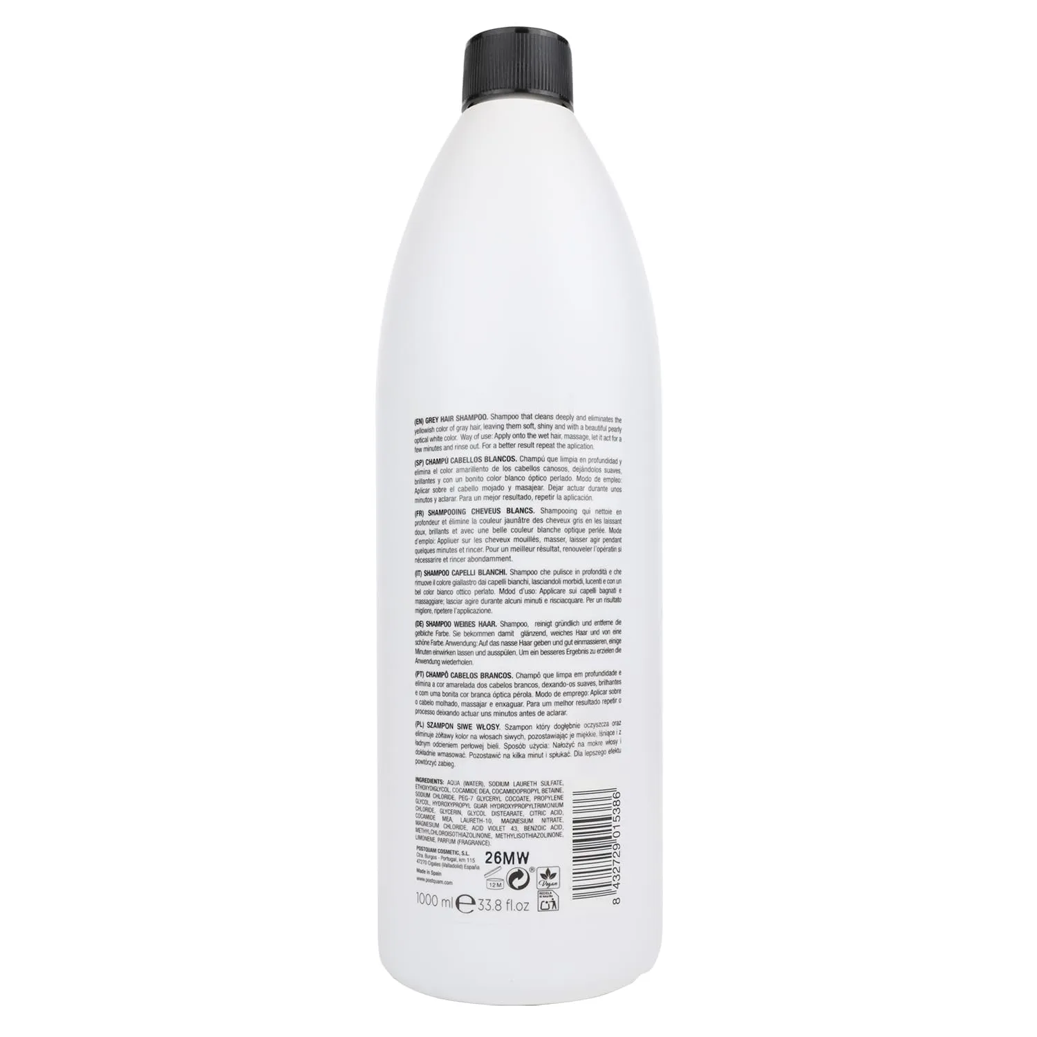 Postquam Shampoo Antigiallo Capelli Bianchi 1000 ml Pigmenti Viola