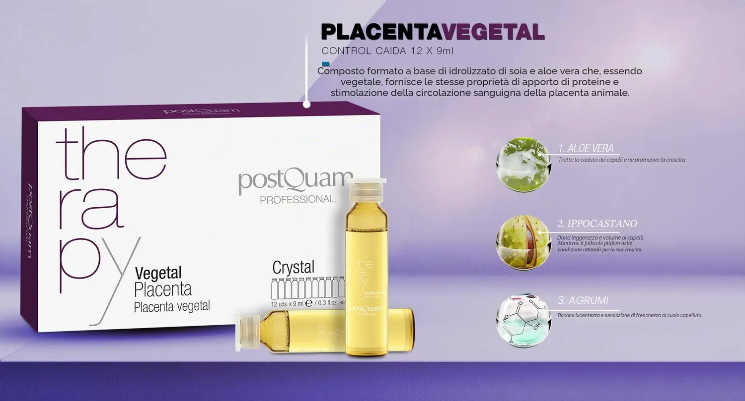 Postquam Kit Anticaduta Placenta Vegetale fiale + shampoo 500 ml rinforzante