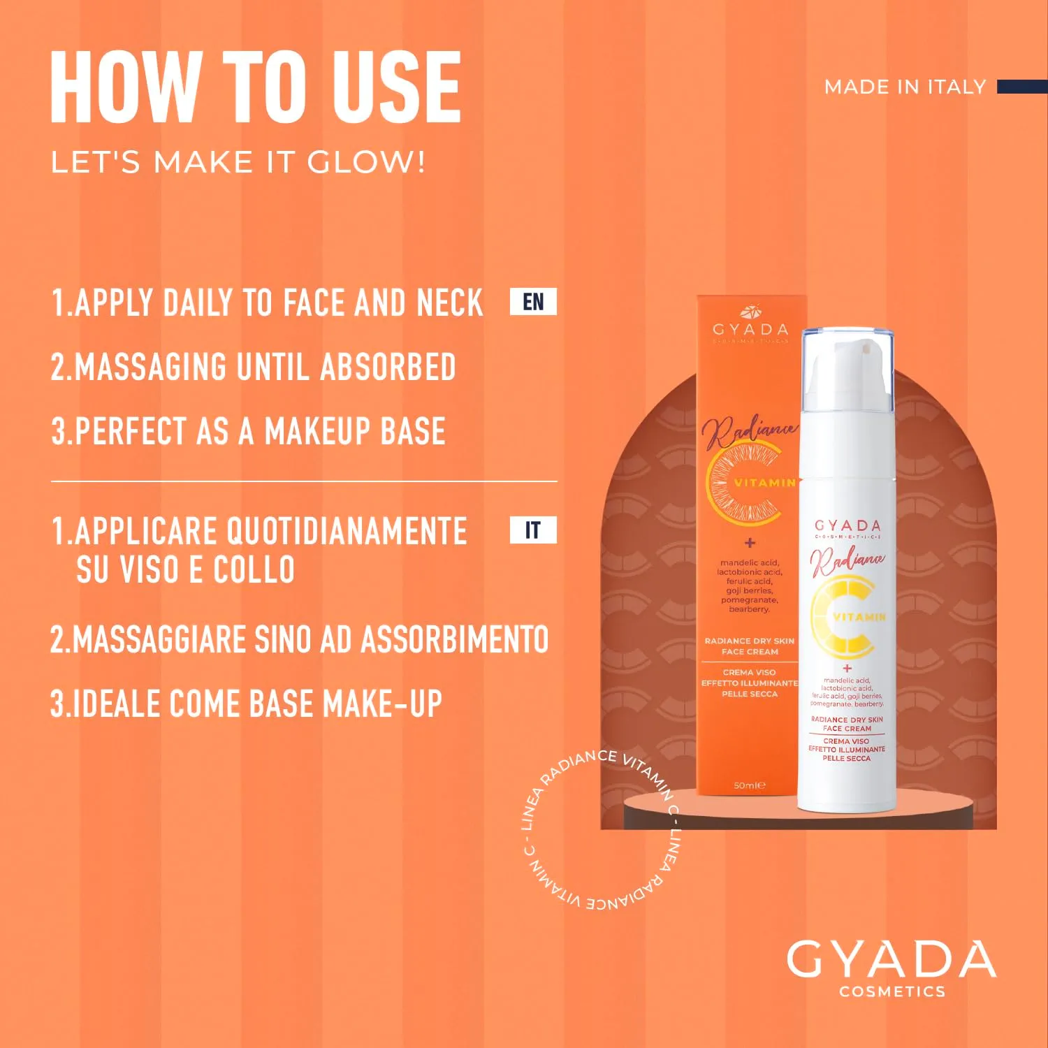 Gyada Radiance Vitamin C Crema Viso Pelli Secche 50 ml