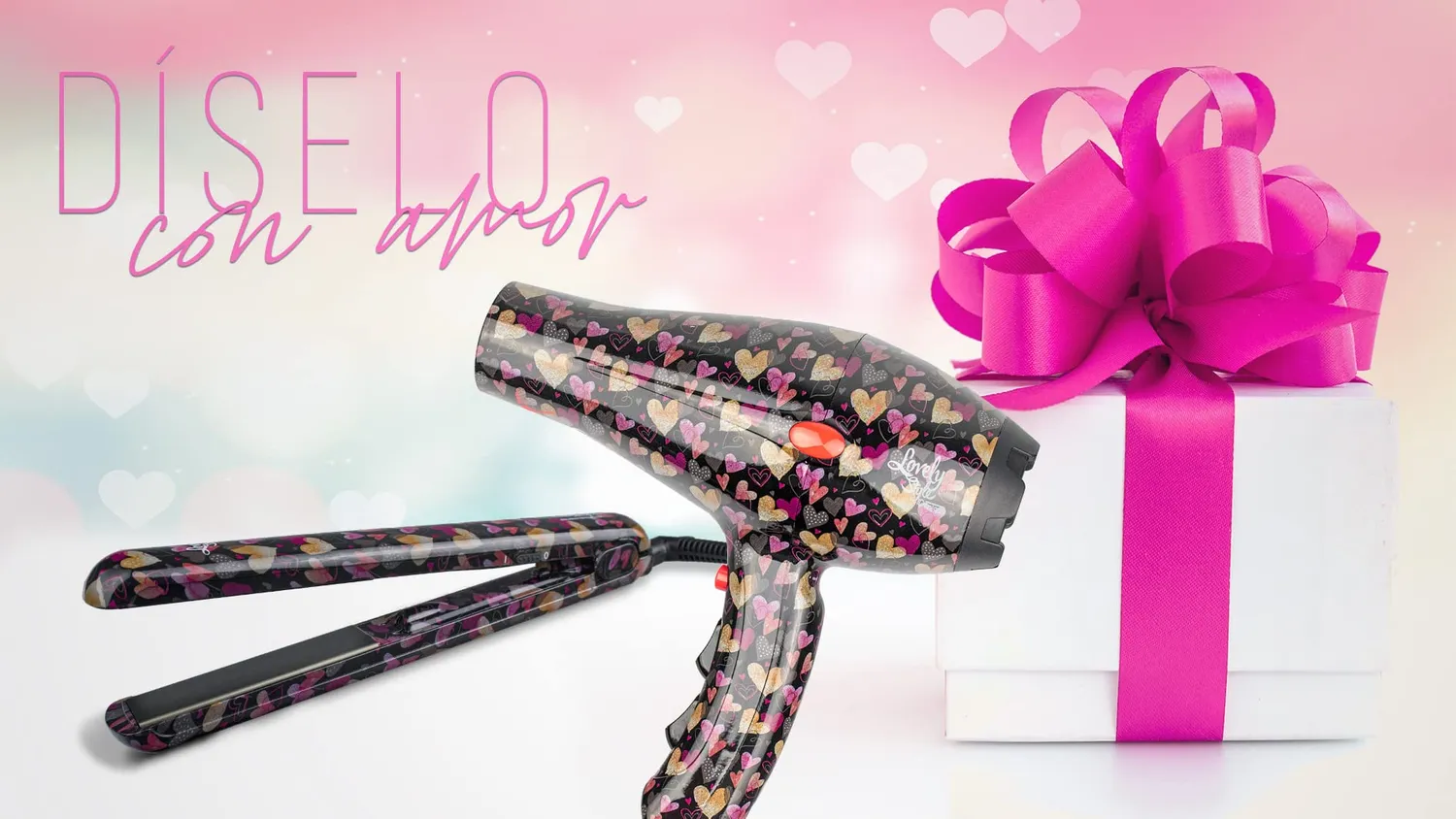 ID Italian Design Lovely Style set phon+piastra cuori