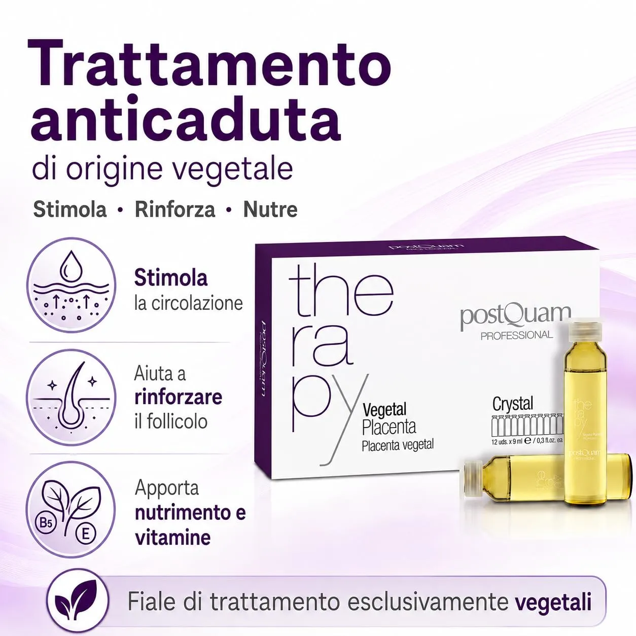 Postquam Placenta Vegetale Fiale Rinforzanti 12x9 ml anticaduta