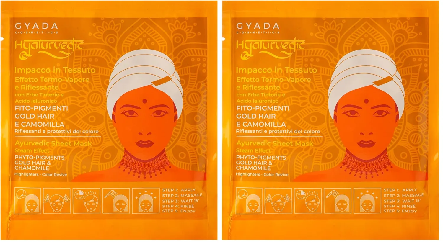 Gyada Hyalurvedic Gold Hair maschera cuffia 60 ml capelli biondi