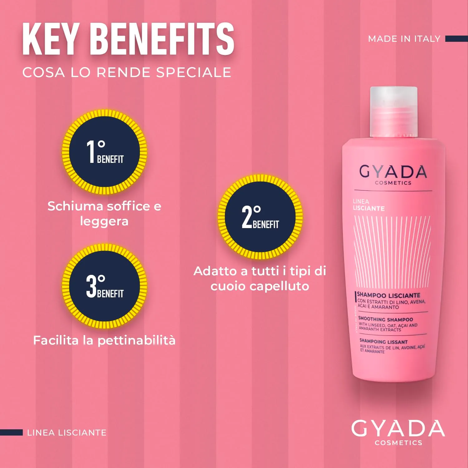 Gyada Cosmetics Lisciante Shampoo Delicato 250 ml Lino Avena