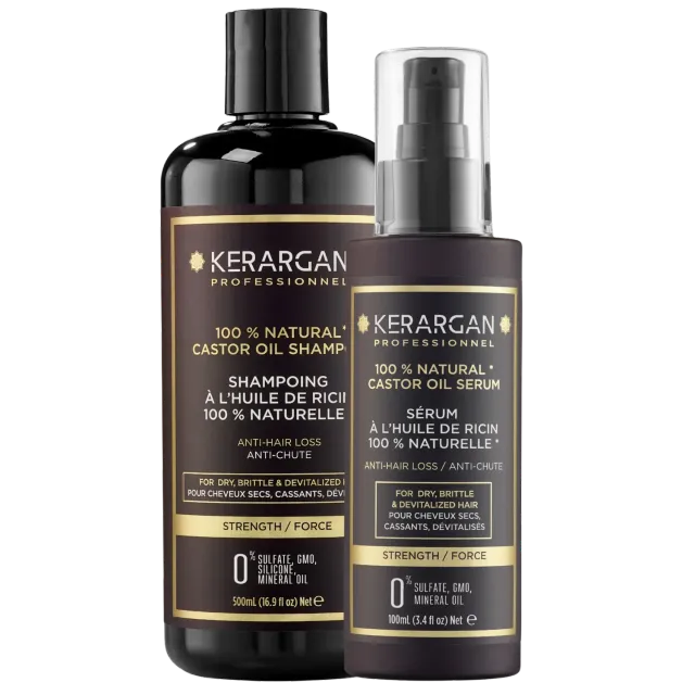 Kerargan Ricin Kit shampoo 500 ml + siero 100 ml rinforzante