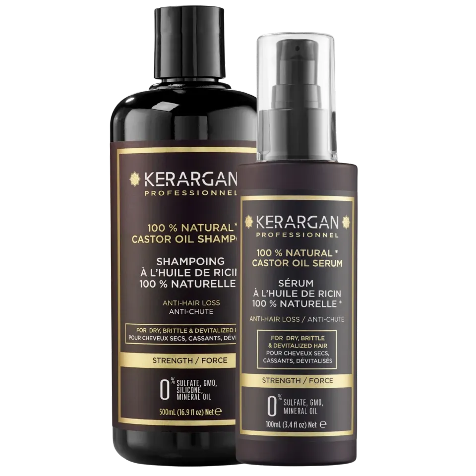 Kerargan Ricin Kit shampoo 500 ml + siero 100 ml rinforzante
