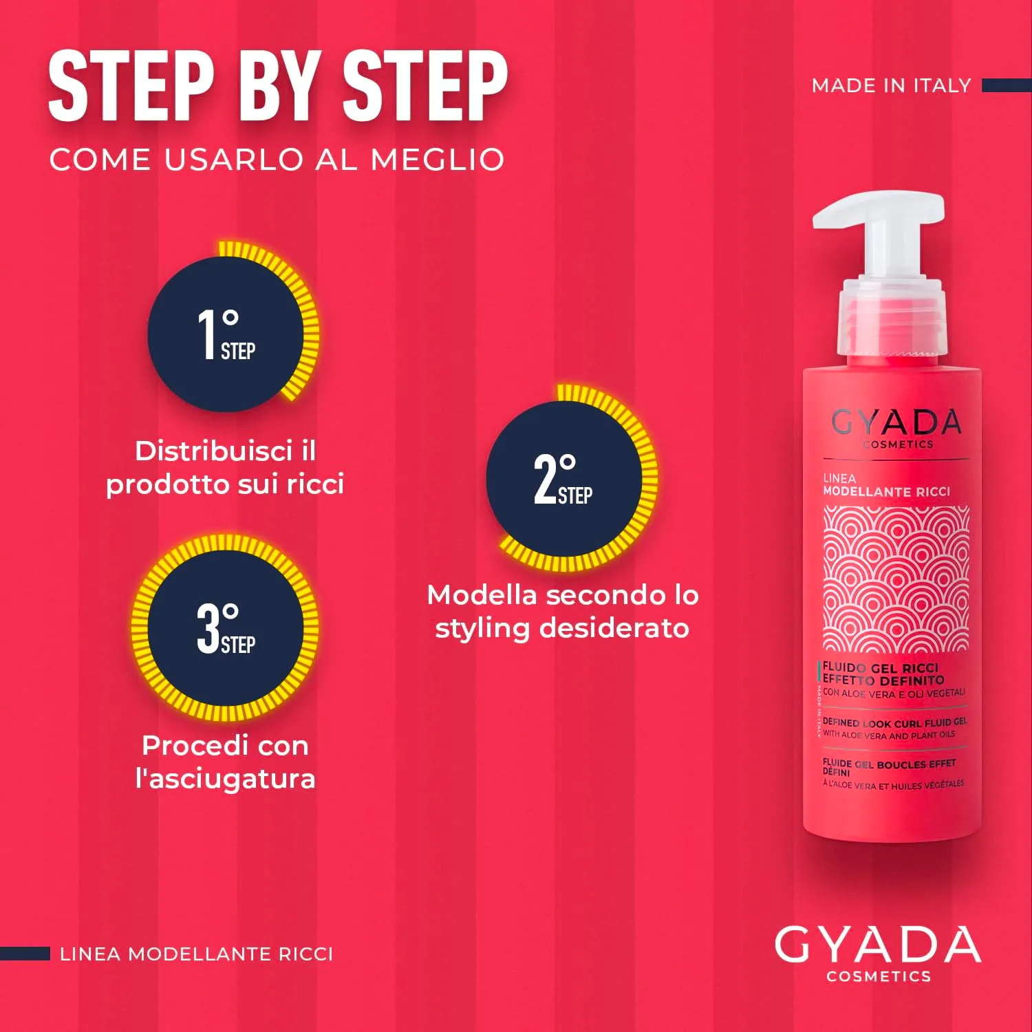 Gyada Modellante Ricci fluido gel capelli 150ml definito naturale