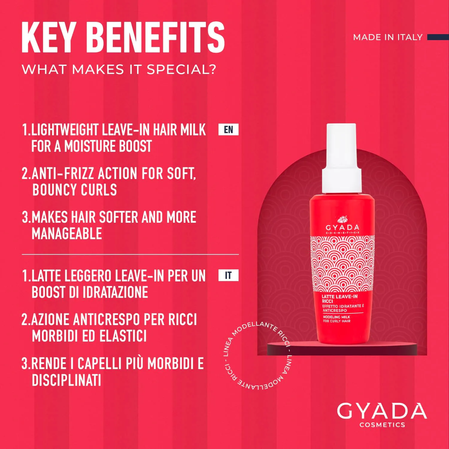 Gyada Modellante Ricci Latte Leave-in capelli ricci 125 ml idratante