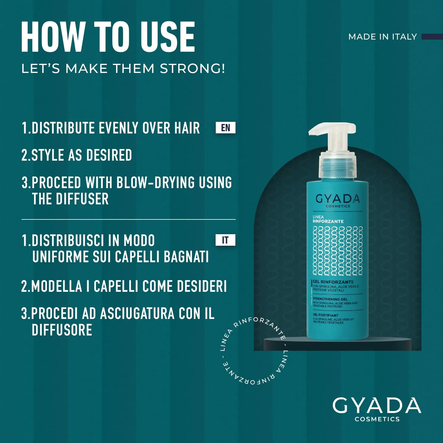 Gyada Spirulina Gel Rinforzante 150 ml anticrespo e definizione